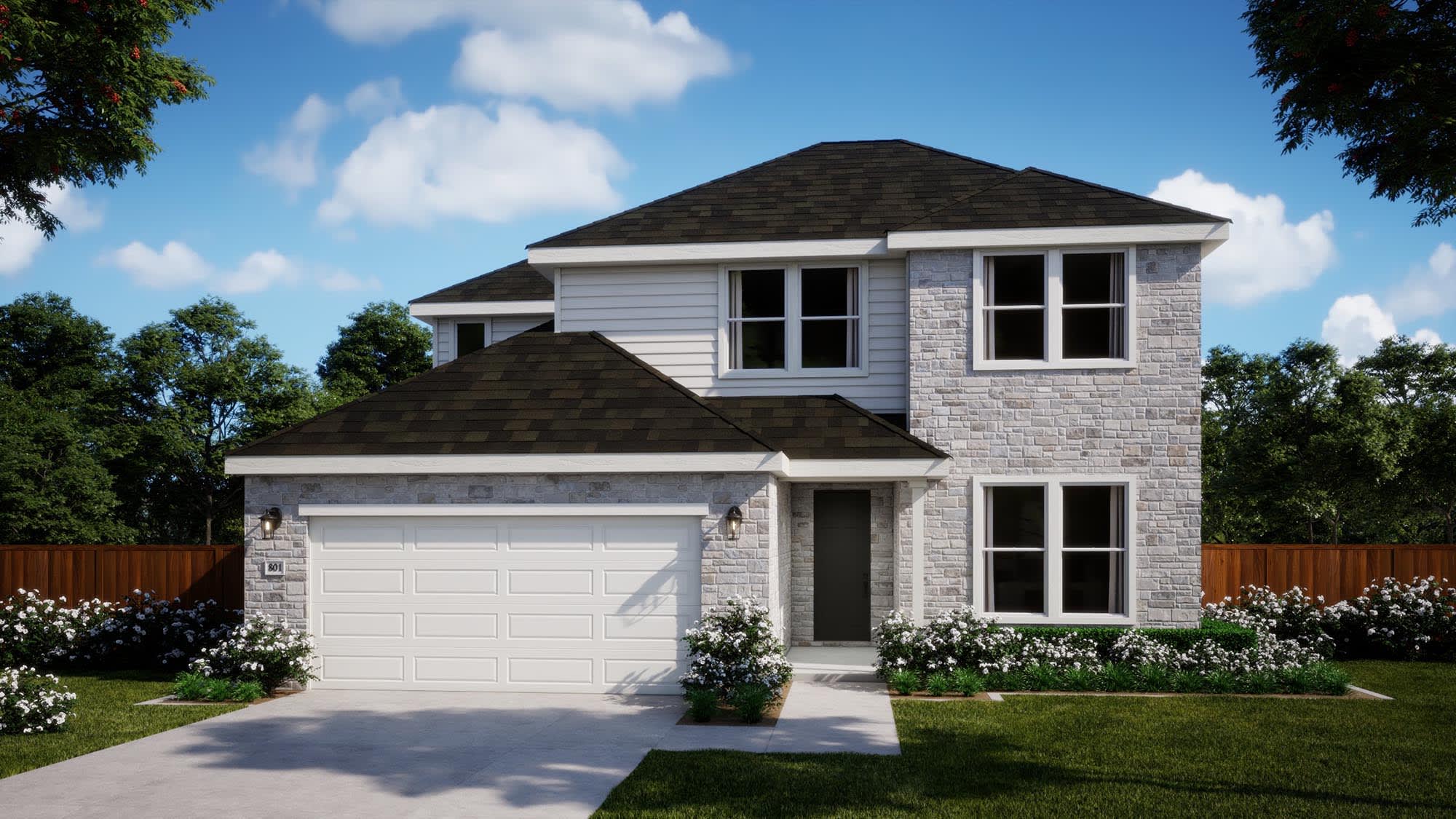 Elevation A with Stone | Javen | Sage Collection – Freedom at Anthem in Kyle, TX by Landsea Homes