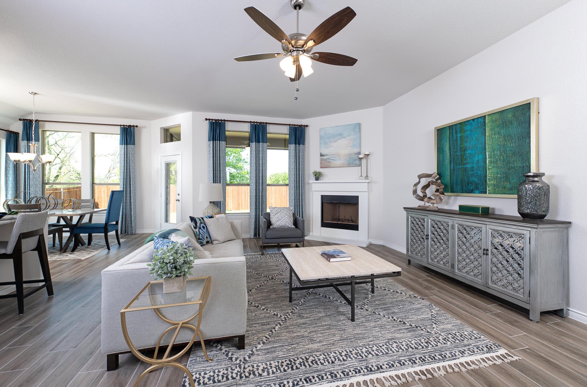 Family Room | Concept 2267 at Coyote Crossing in Godley, TX by Landsea Homes