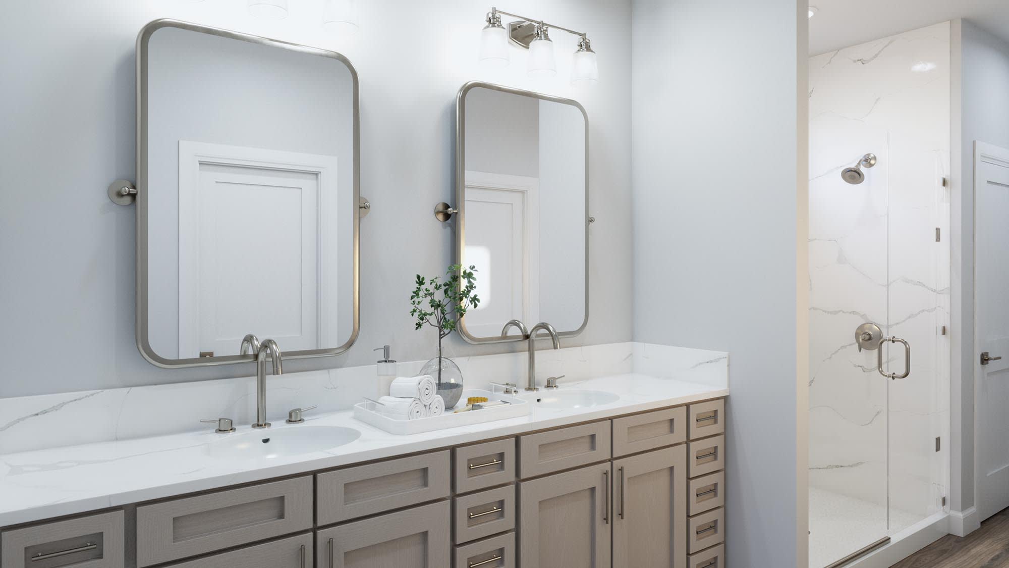 Primary Bath | Caroline | Sage Collection – Freedom at Anthem in Kyle, TX by Landsea Homes