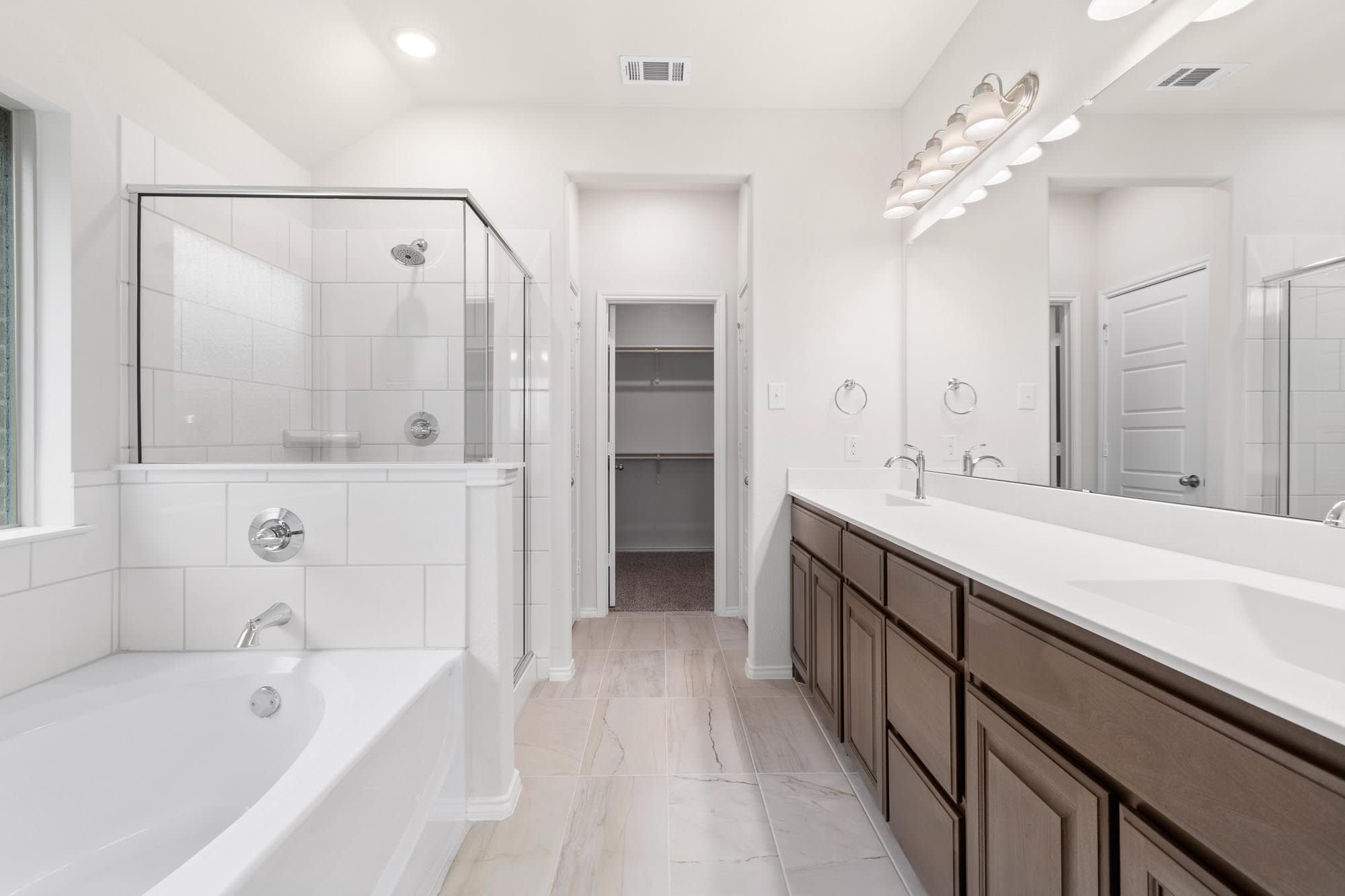 Primary Bathroom | Concept 1660 at Hulen Trails in Fort Worth, TX by Landsea Homes