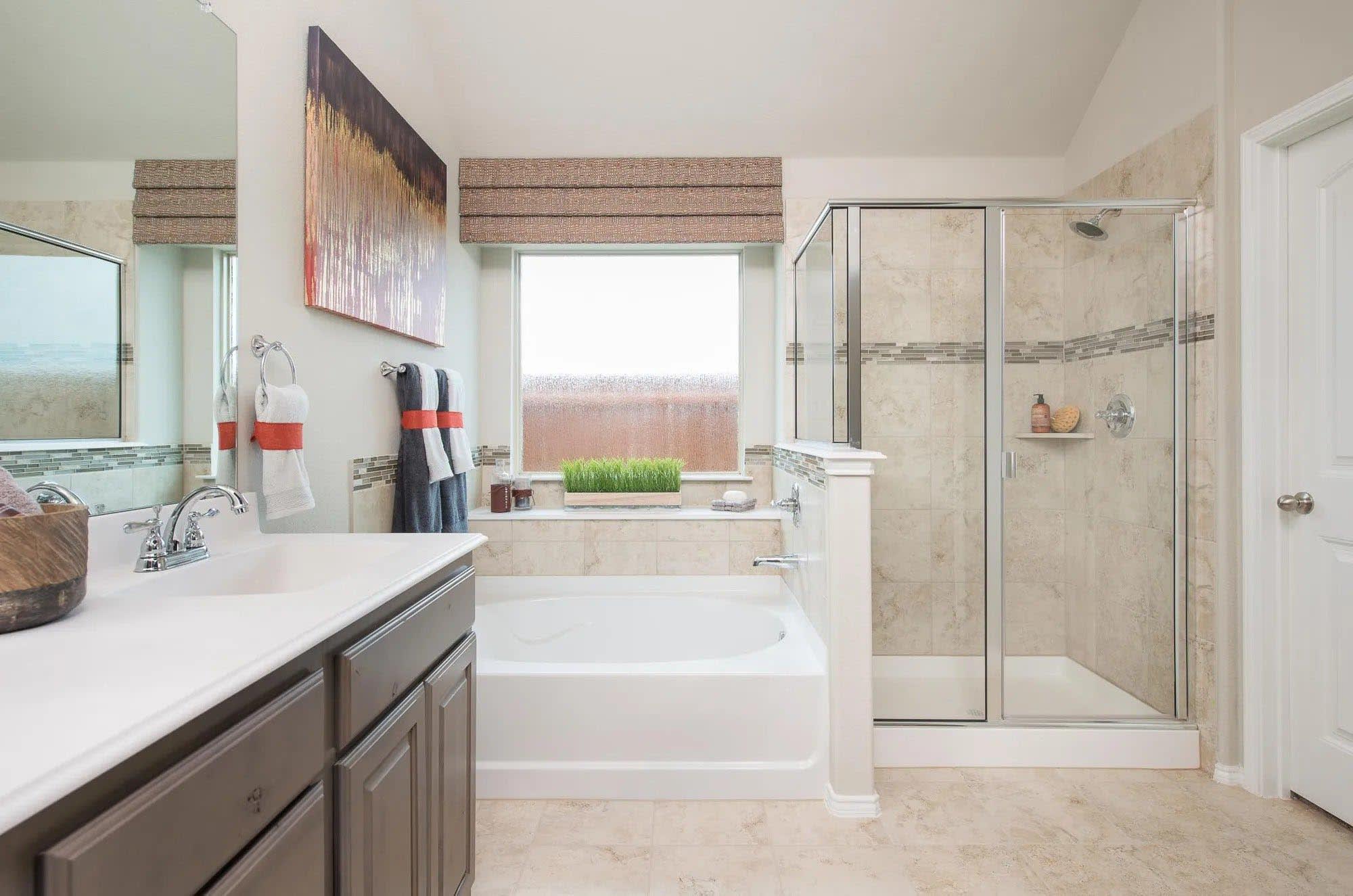 Primary Bathroom | Concept 1849 at Chisholm Hills in Cleburne, TX by Landsea Homes