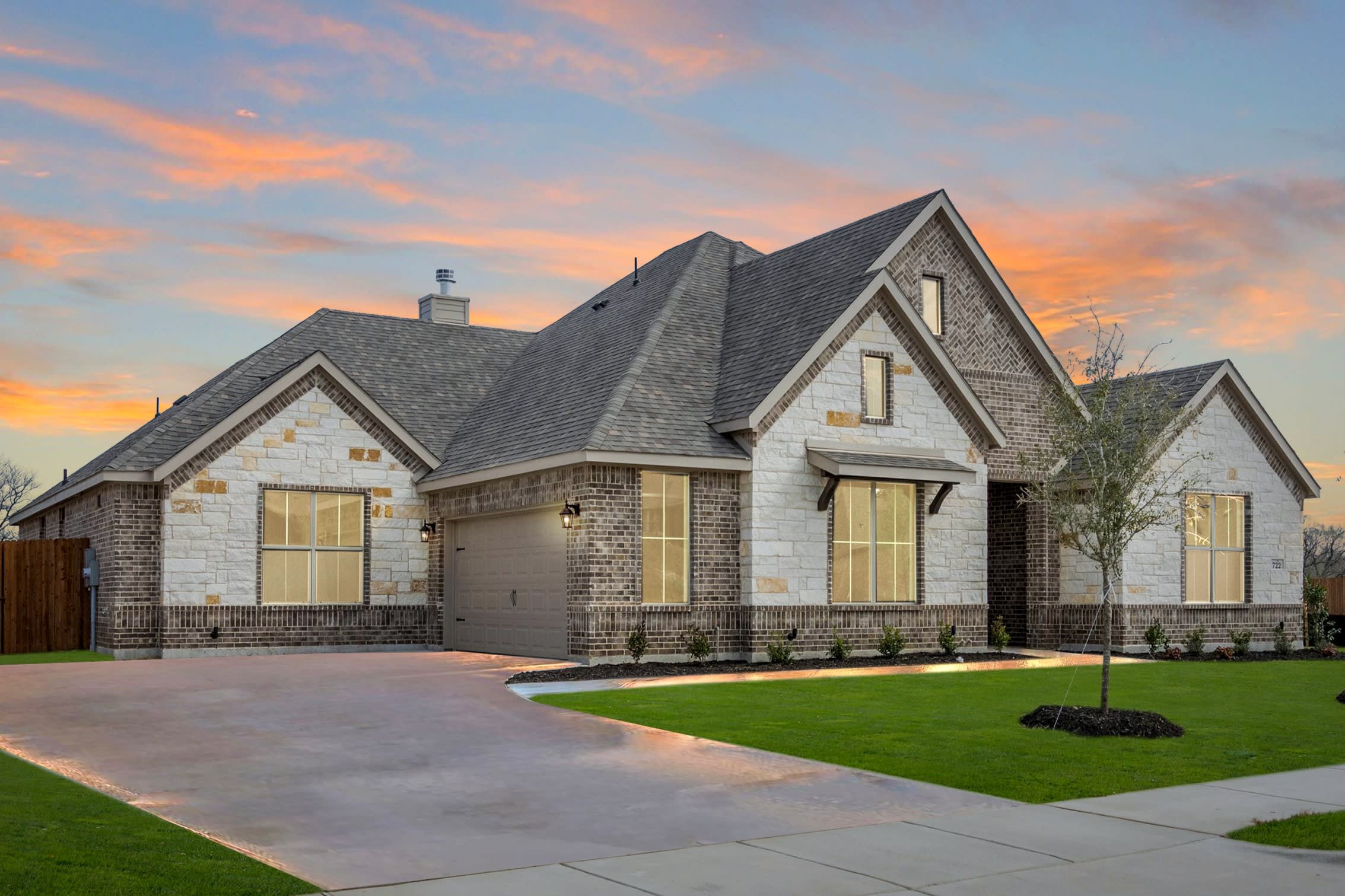 2796 B Elevation with Stone | DFW | Landsea Homes