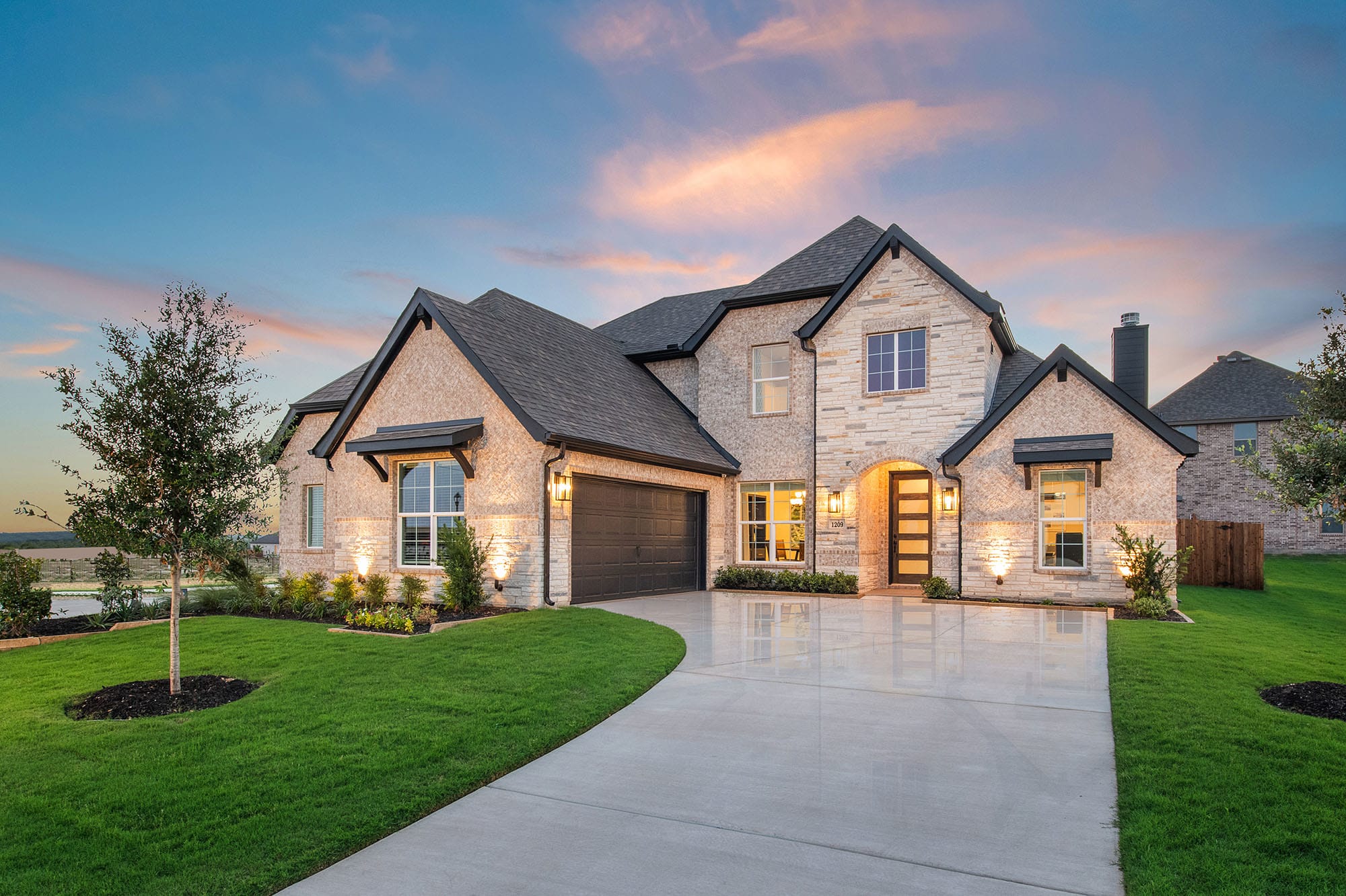 Elevation C with Stone | Concept 2972 at Villages of Walnut Grove in Midlothian, TX by Landsea Homes