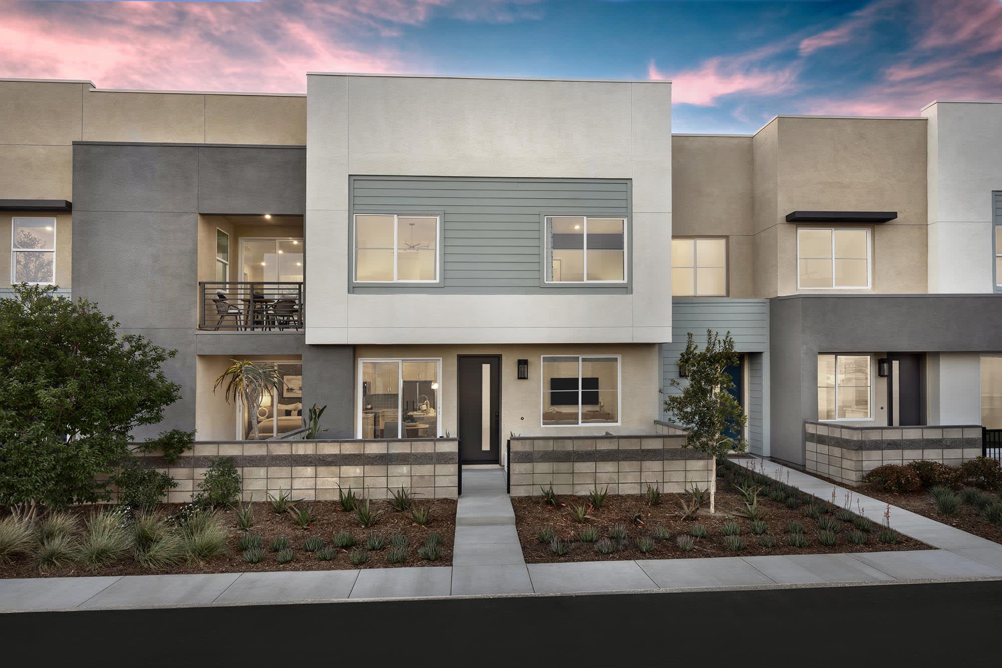 Exterior Night | Plan Two | eave at neuhouse in Ontario, CA by Landsea Homes