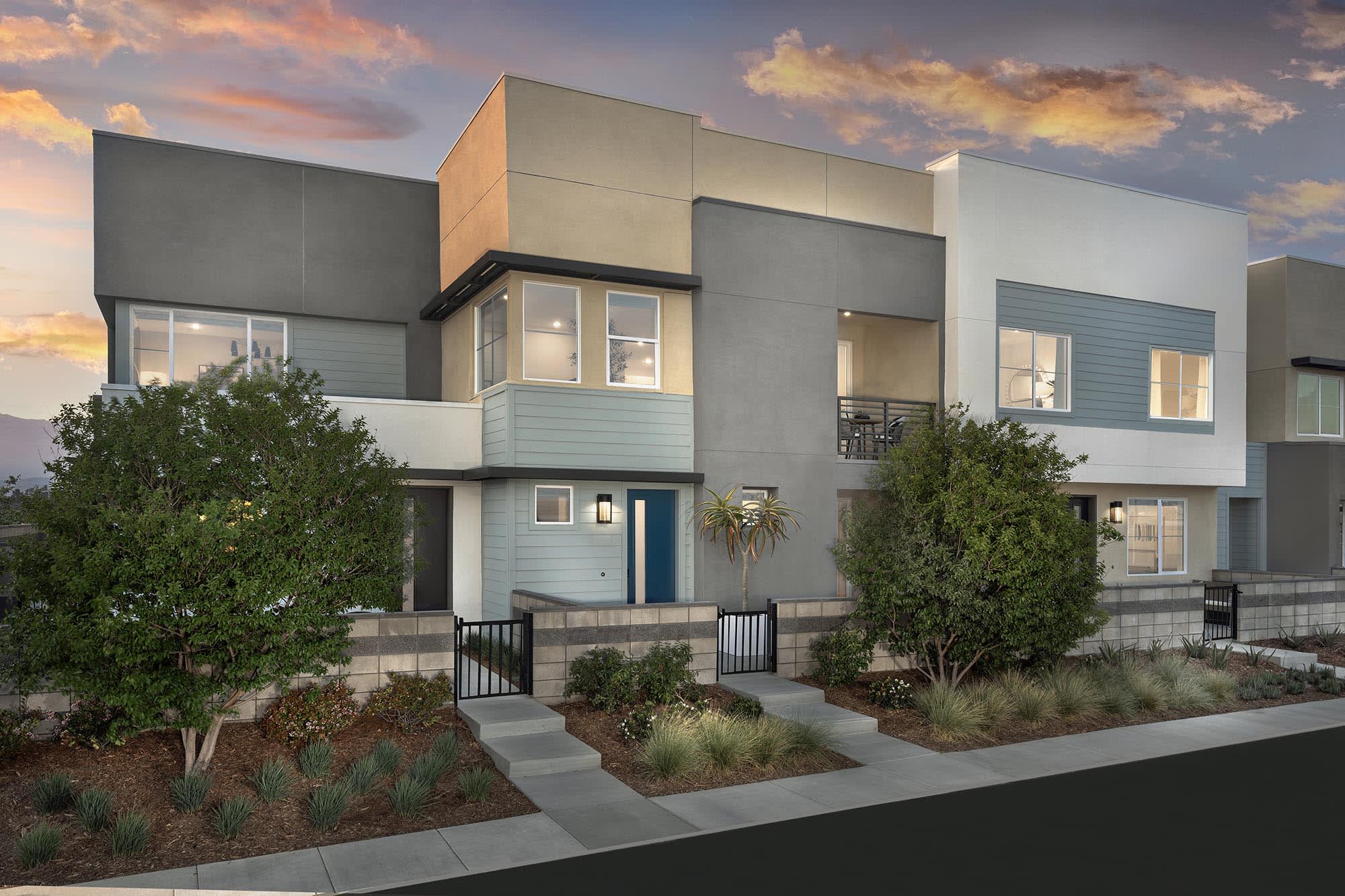 Exterior Night | Plan Three | eave at neuhouse in Ontario, CA by Landsea Homes