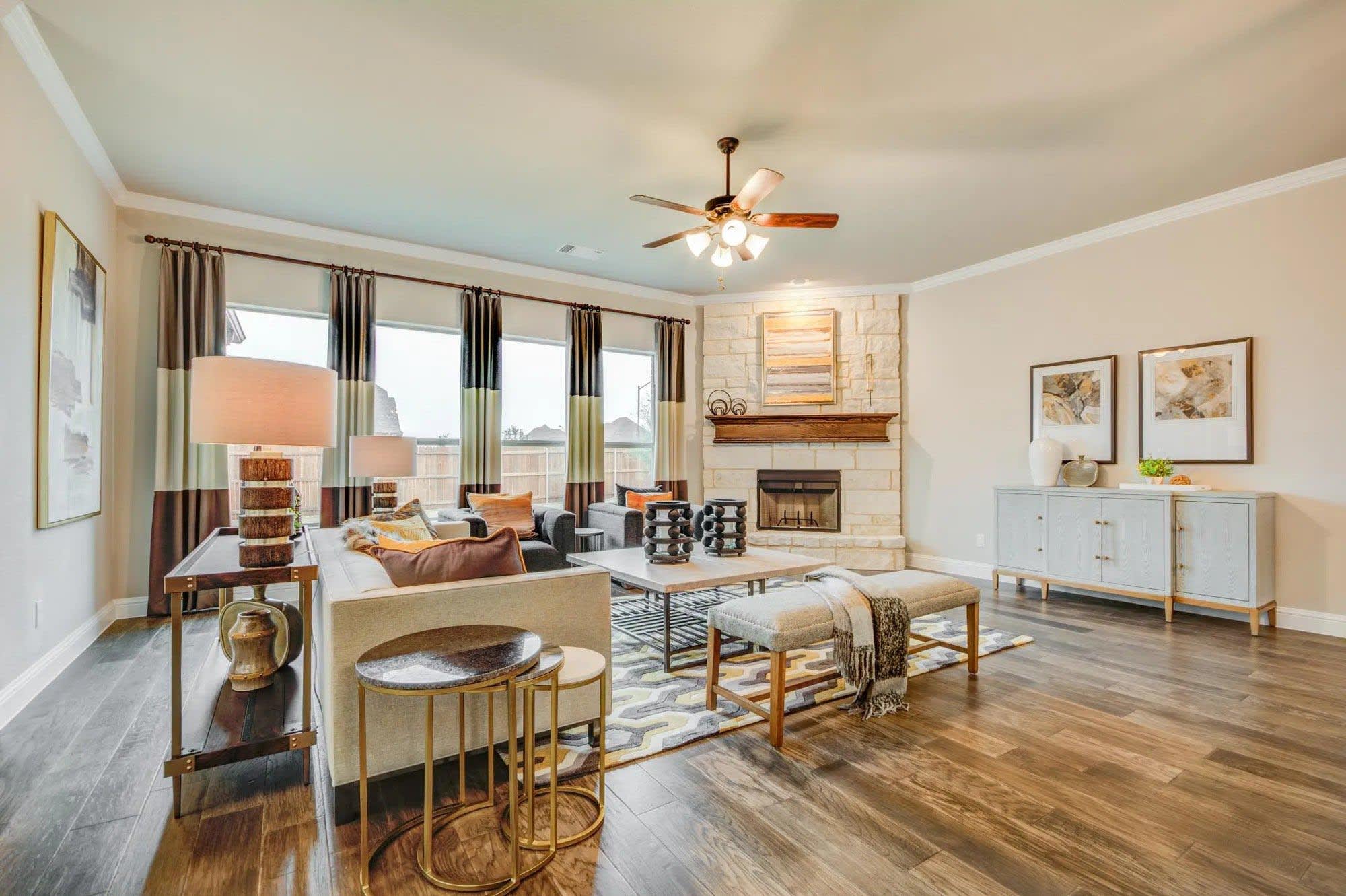 Family Room | Concept 2622 at Belle Meadows in Cleburne, TX by Landsea Homes