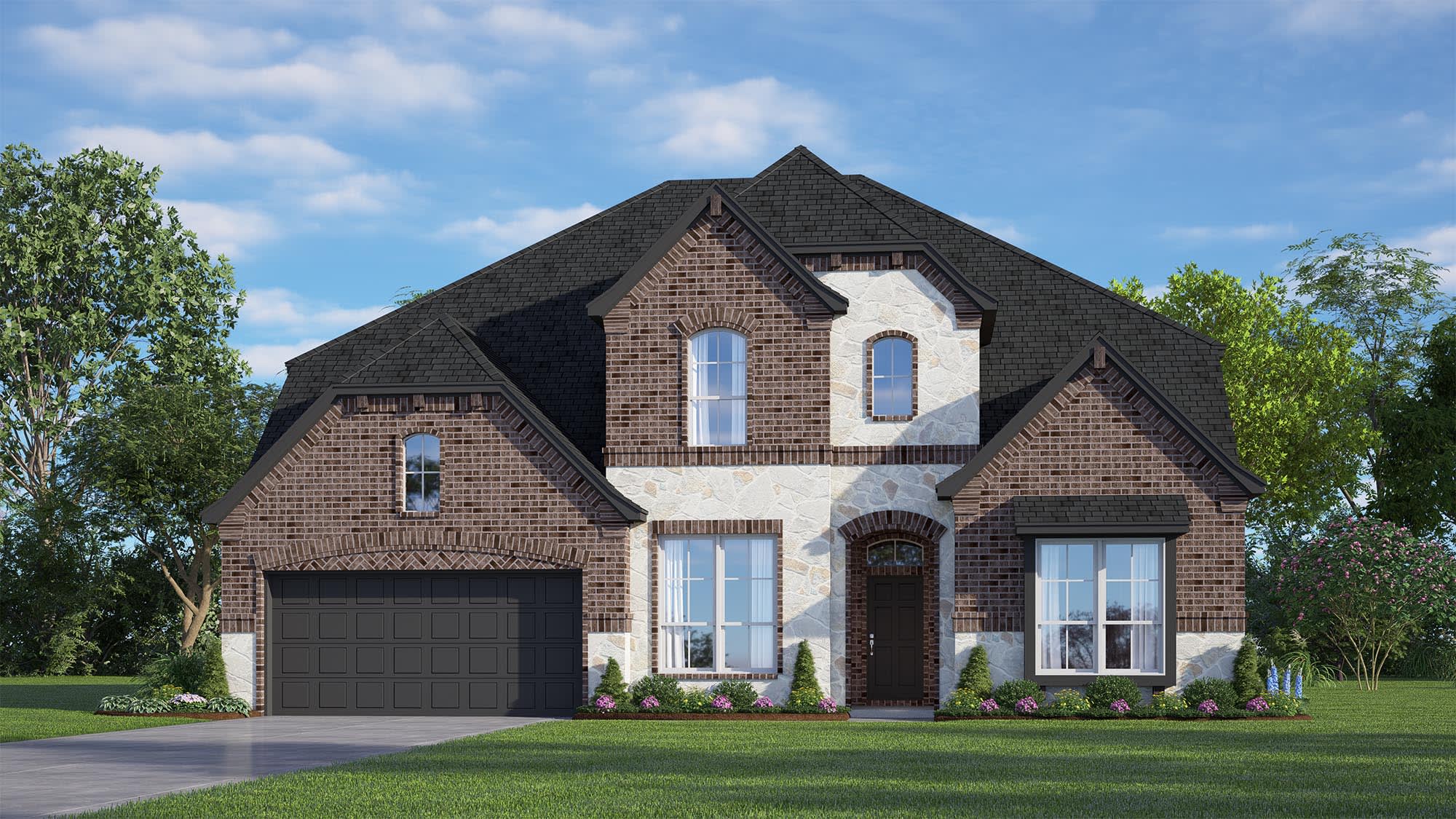 Elevation B with Stone | Concept 3473 at Lovers Landing in Forney, TX by Landsea Homes