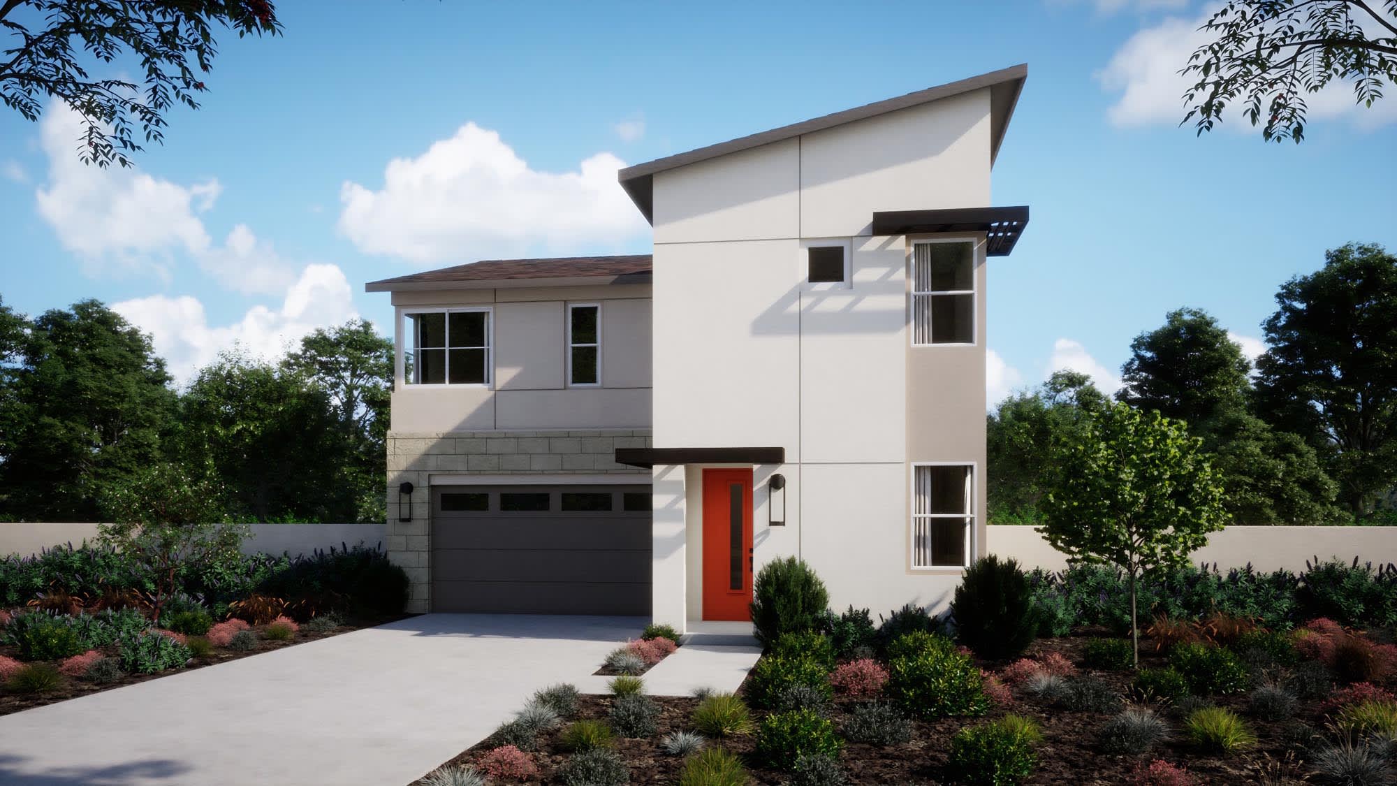 Mid-Century Modern Elevation – Plan 3 – Peri in Ontario, CA by Landsea Homes