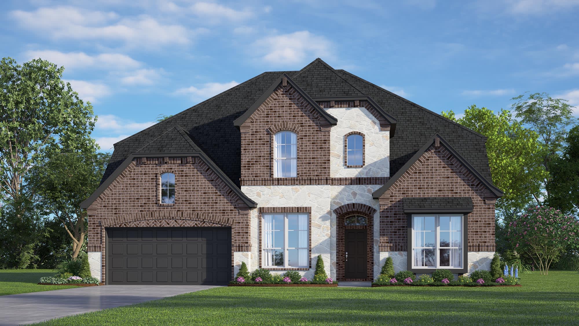 Elevation B with Stone | Concept 3473 at Mockingbird Hills in Joshua, TX by Landsea Homes