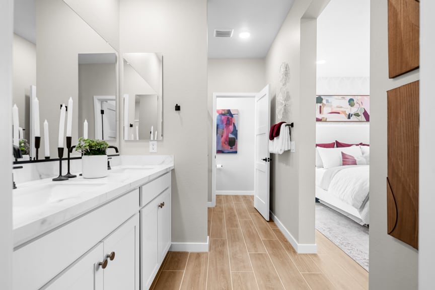 Primary Bathroom | Terraza Model Home | Mira Vista at Victory in Buckeye, AZ by Landsea Homes