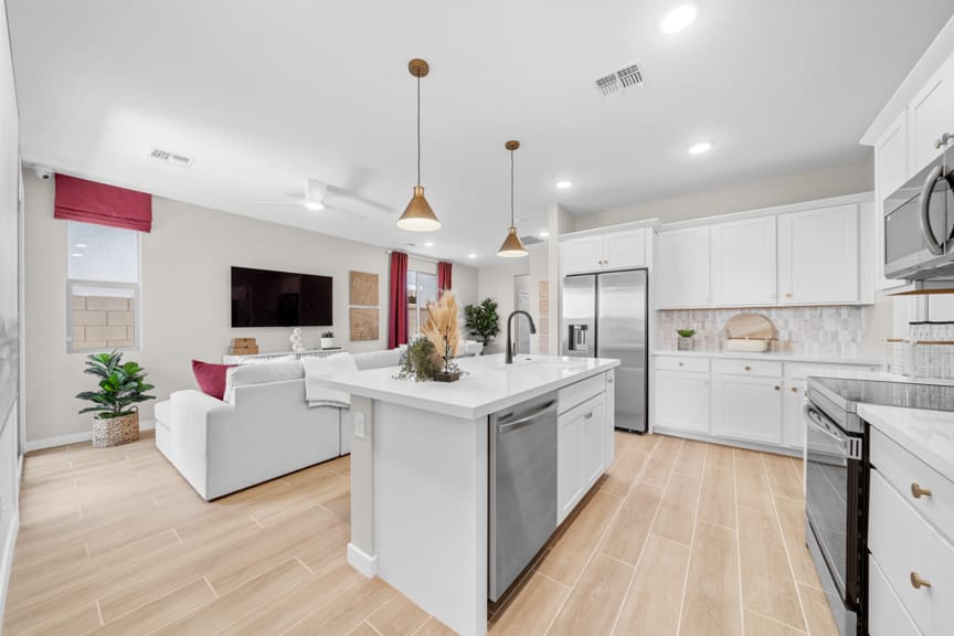 Kitchen & Great Room | Terraza Model Home | Mira Vista at Victory in Buckeye, AZ by Landsea Homes