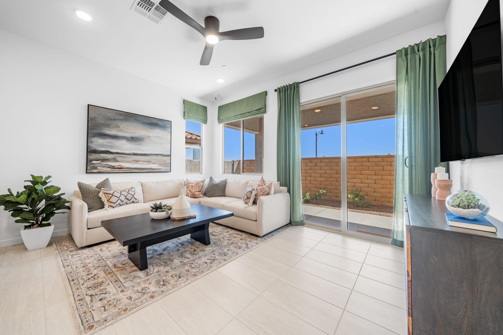 Great Room | Brisa Model Home | Mira Vista at Victory in Buckeye, AZ by Landsea Homes