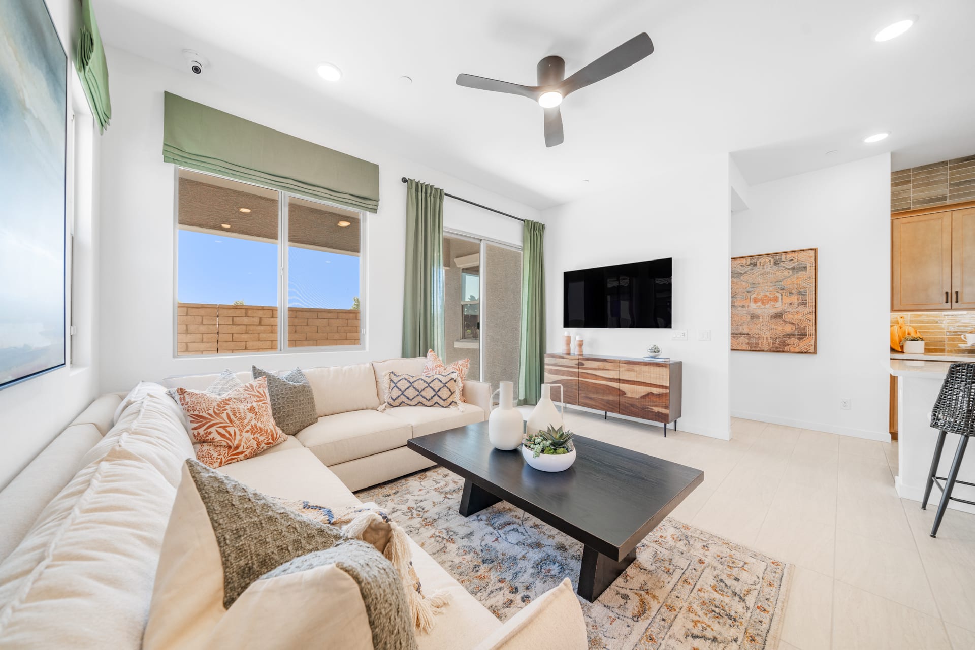 Great Room | Brisa Model Home | Mira Vista at Victory in Buckeye, AZ by Landsea Homes