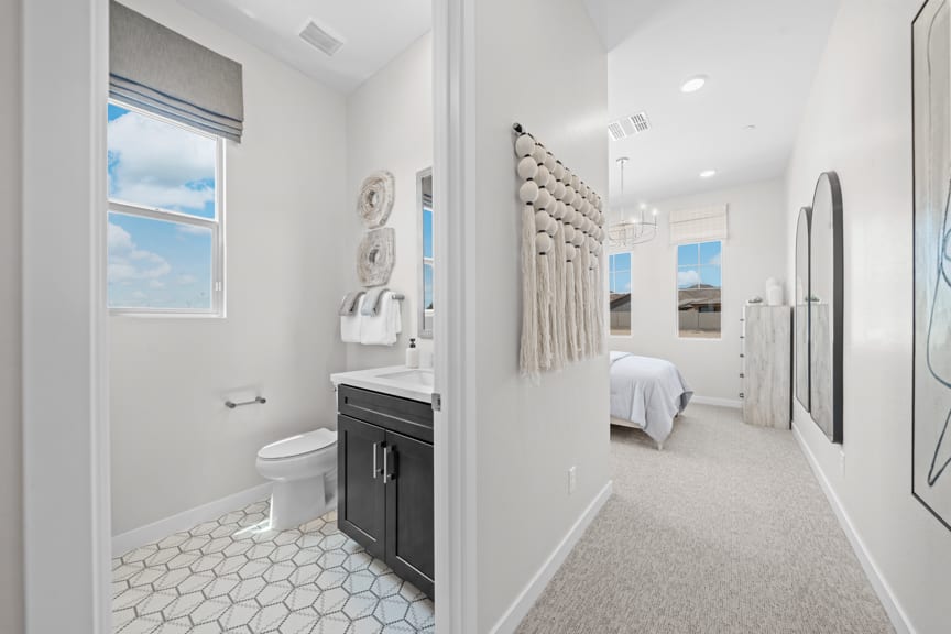 Bedroom 2 & Bath 2 | Cielo Model | Mira Vista at Victory in Buckeye, AZ by Landsea Homes