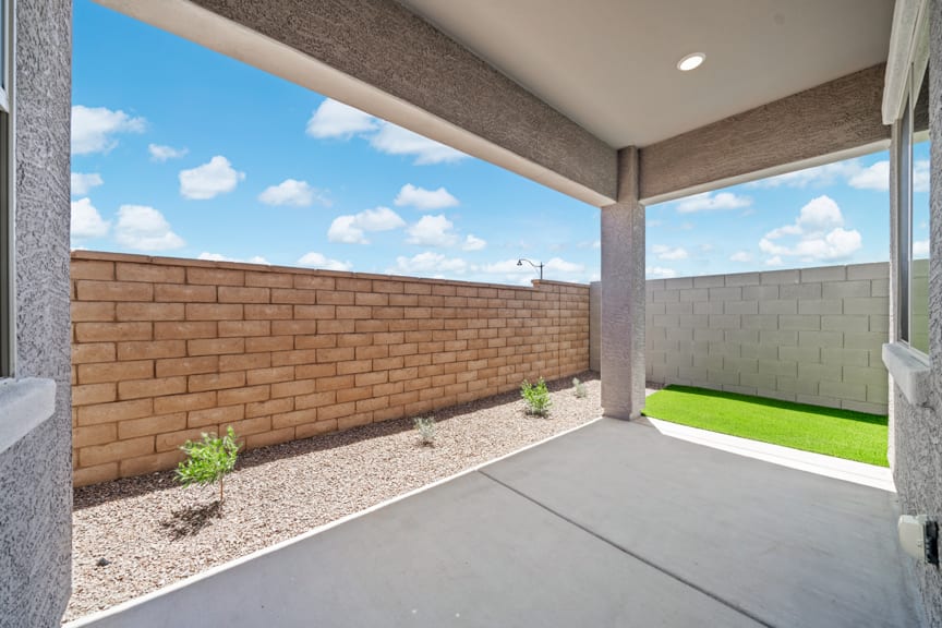 Backyard Covered Patio | Cielo Model | Mira Vista at Victory in Buckeye, AZ by Landsea Homes