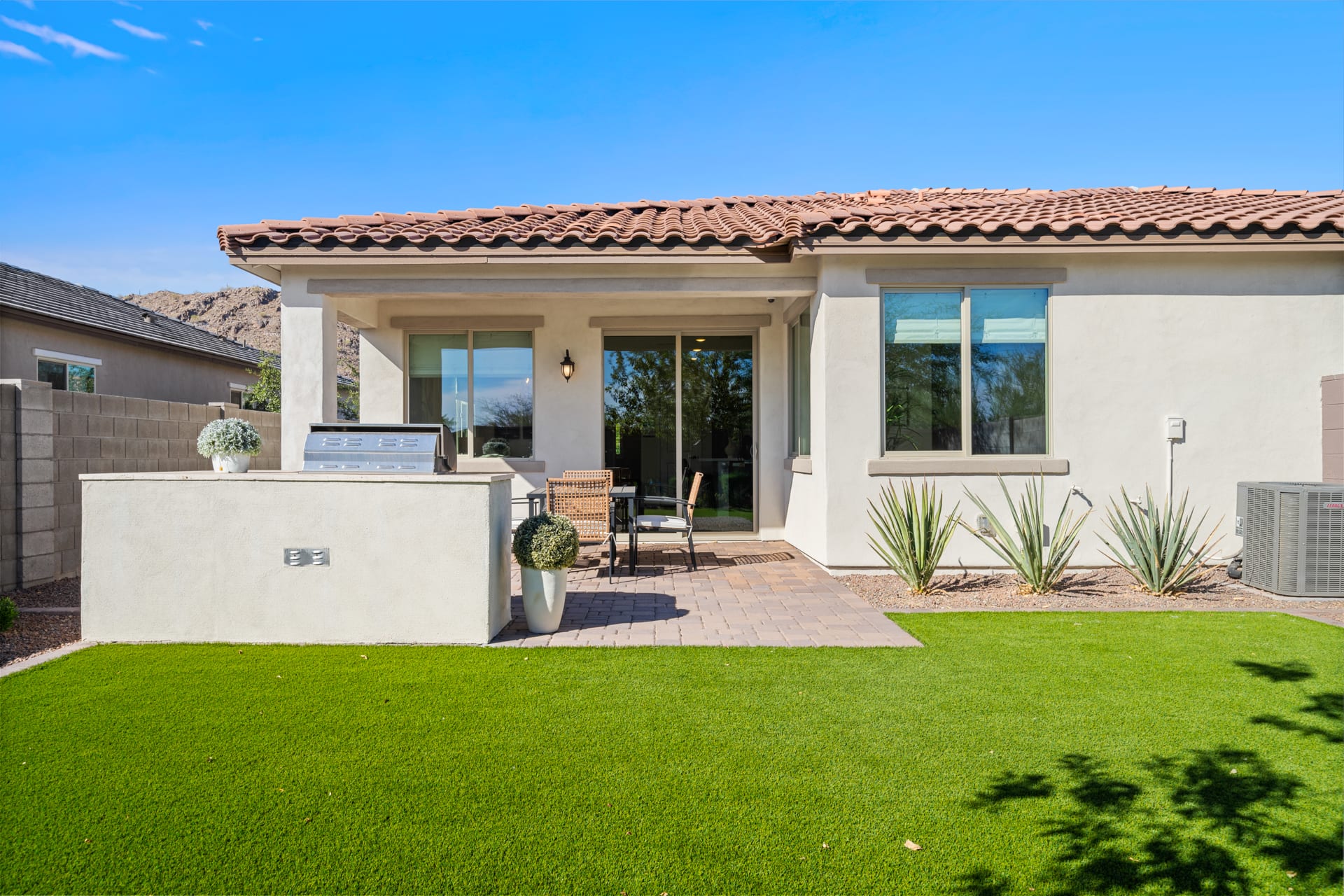 Backyard with Covered Patio | Brisa | Mira Vista at Victory in Buckeye, AZ by Landsea Homes