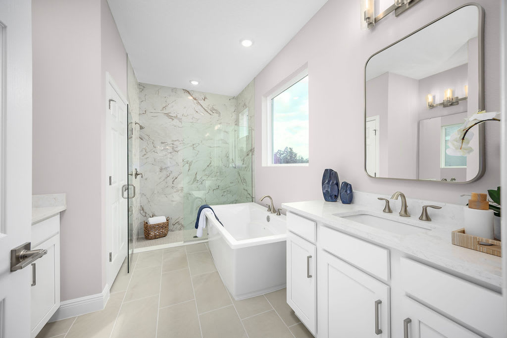 Primary Bathroom | Alexandria Model | Brack Ranch in St. Cloud, FL | Landsea Homes