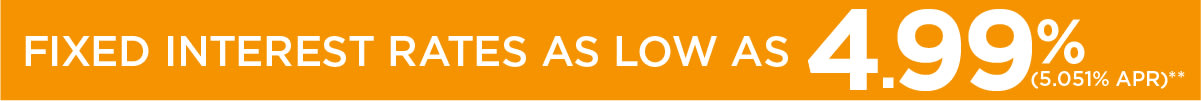FIXED RATES AS LOW AS 4.99% (5724% APR)**