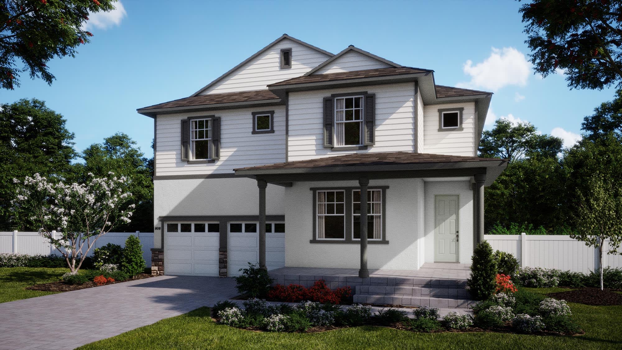 Colonial Revival Elevation | Lotus at Cypress Bluff in Groveland, FL by Landsea Homes