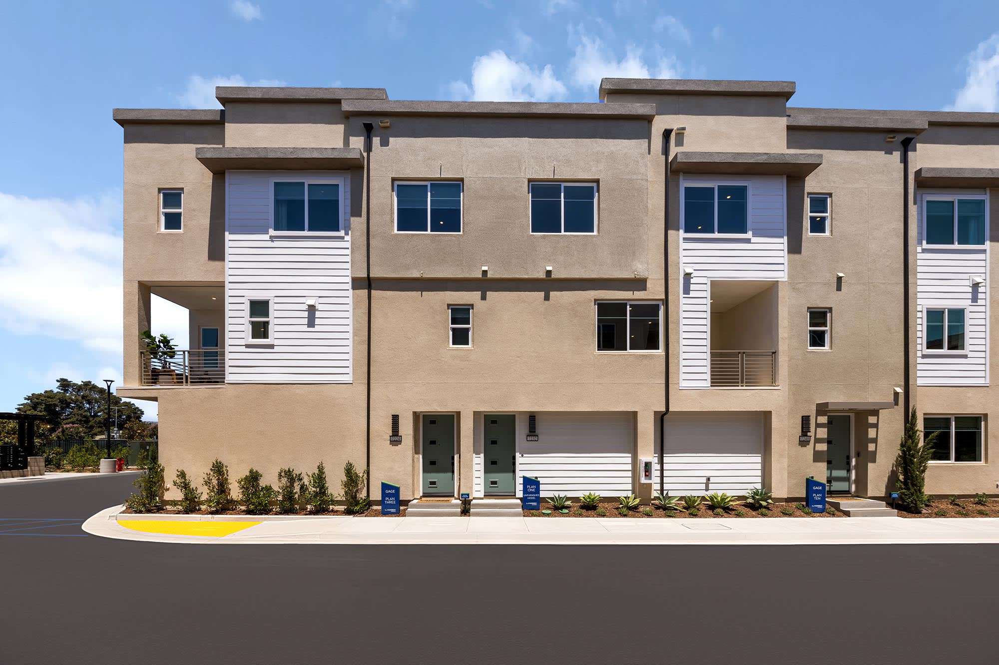 Exterior – Plan One | Essex + Gage in Huntington Beach, CA by Landsea Homes