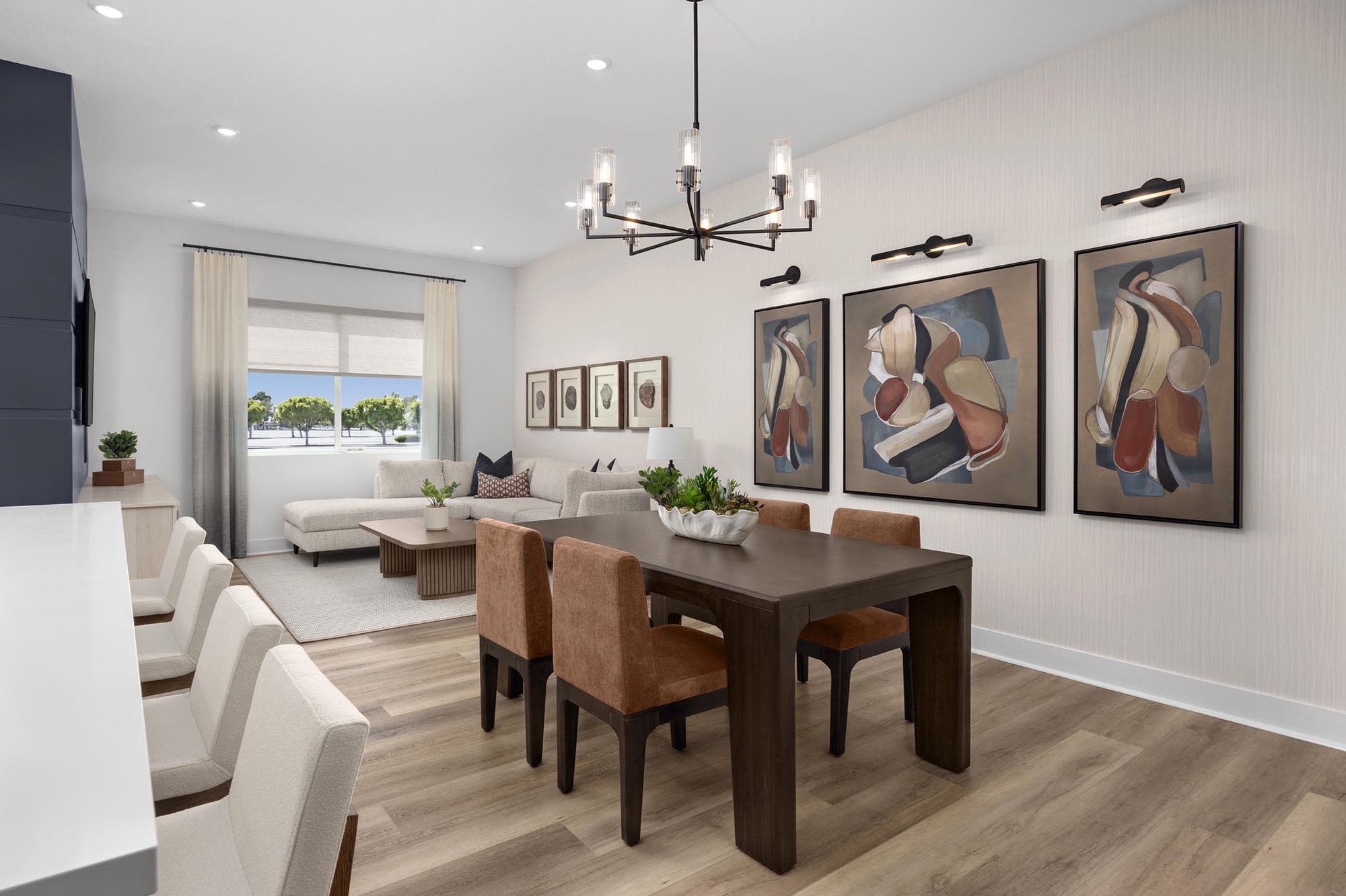 Great Room & Dining Room – Plan Three | Essex + Gage in Huntington Beach, CA by Landsea Homes