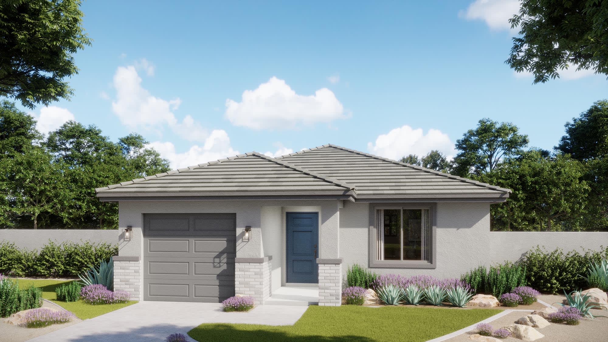 Prairie Elevation | Pinnacle - Coach Lights Shown are Optional | Wildera – Crest Series | New Homes in San Tan Valley, AZ by Landsea Homes