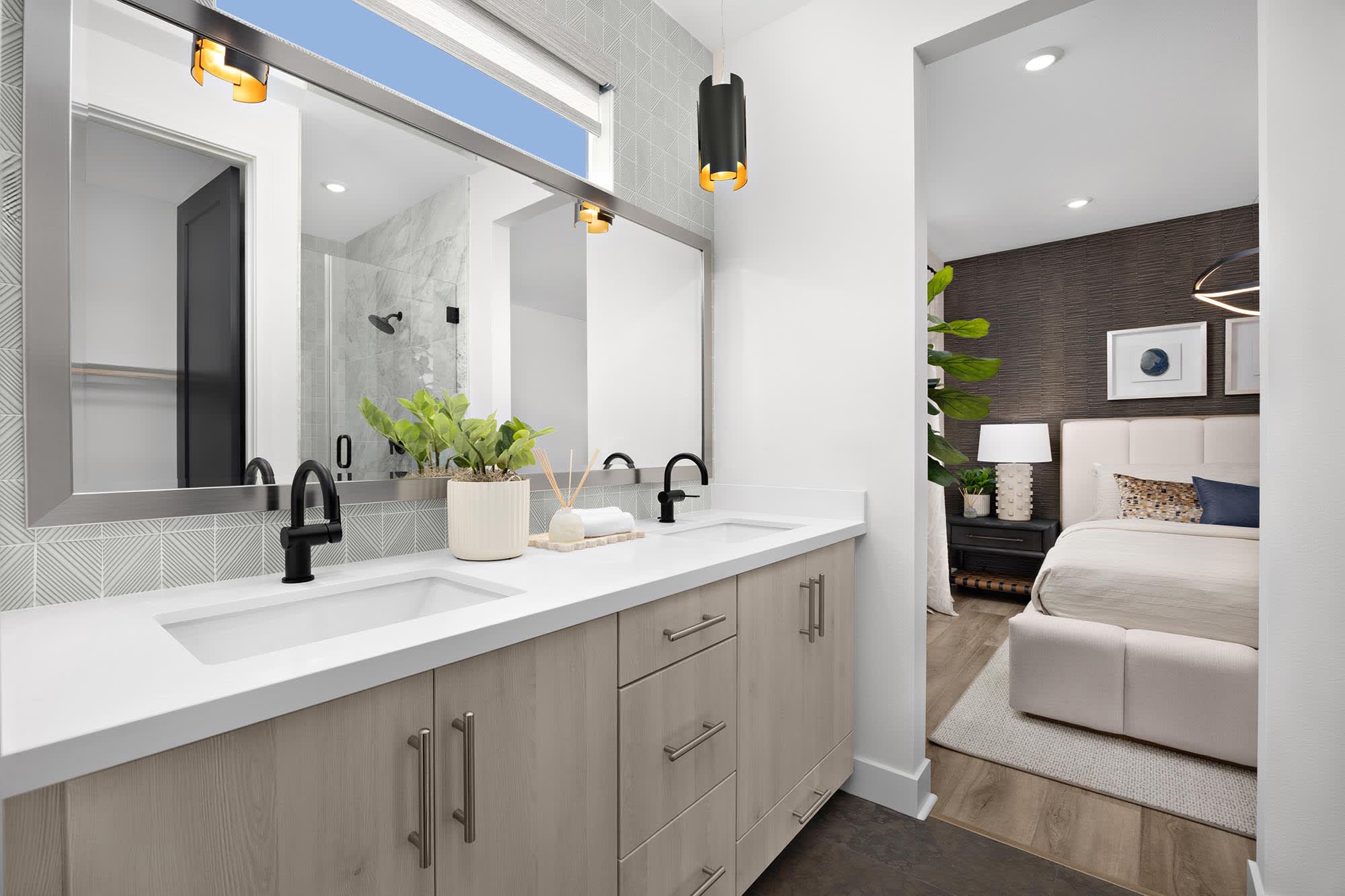 Primary Bath – Plan Three | Essex + Gage in Huntington Beach, CA by Landsea Homes