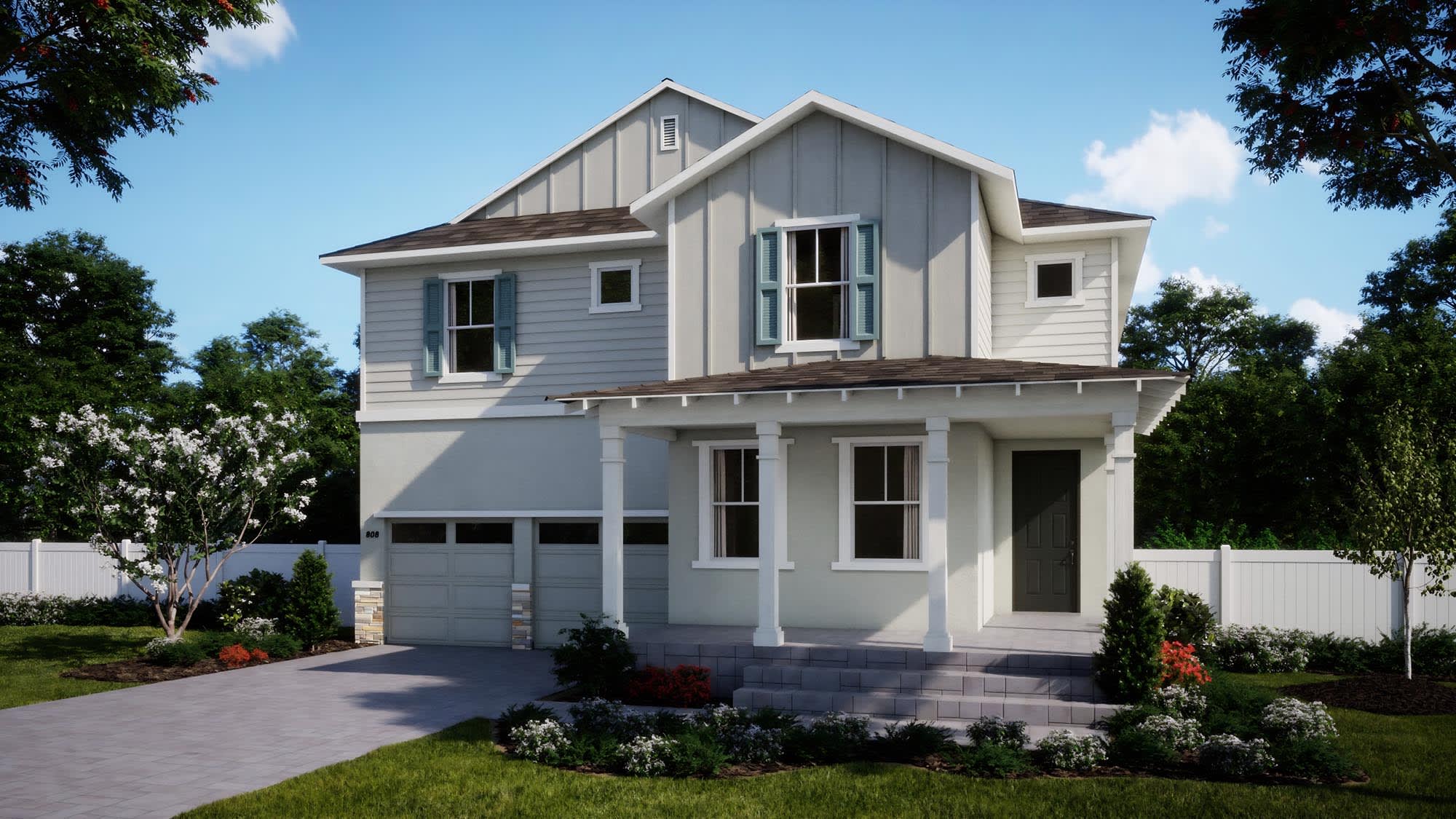 Florida Vernacular Elevation | Lotus at Cypress Bluff in Groveland, FL by Landsea Homes