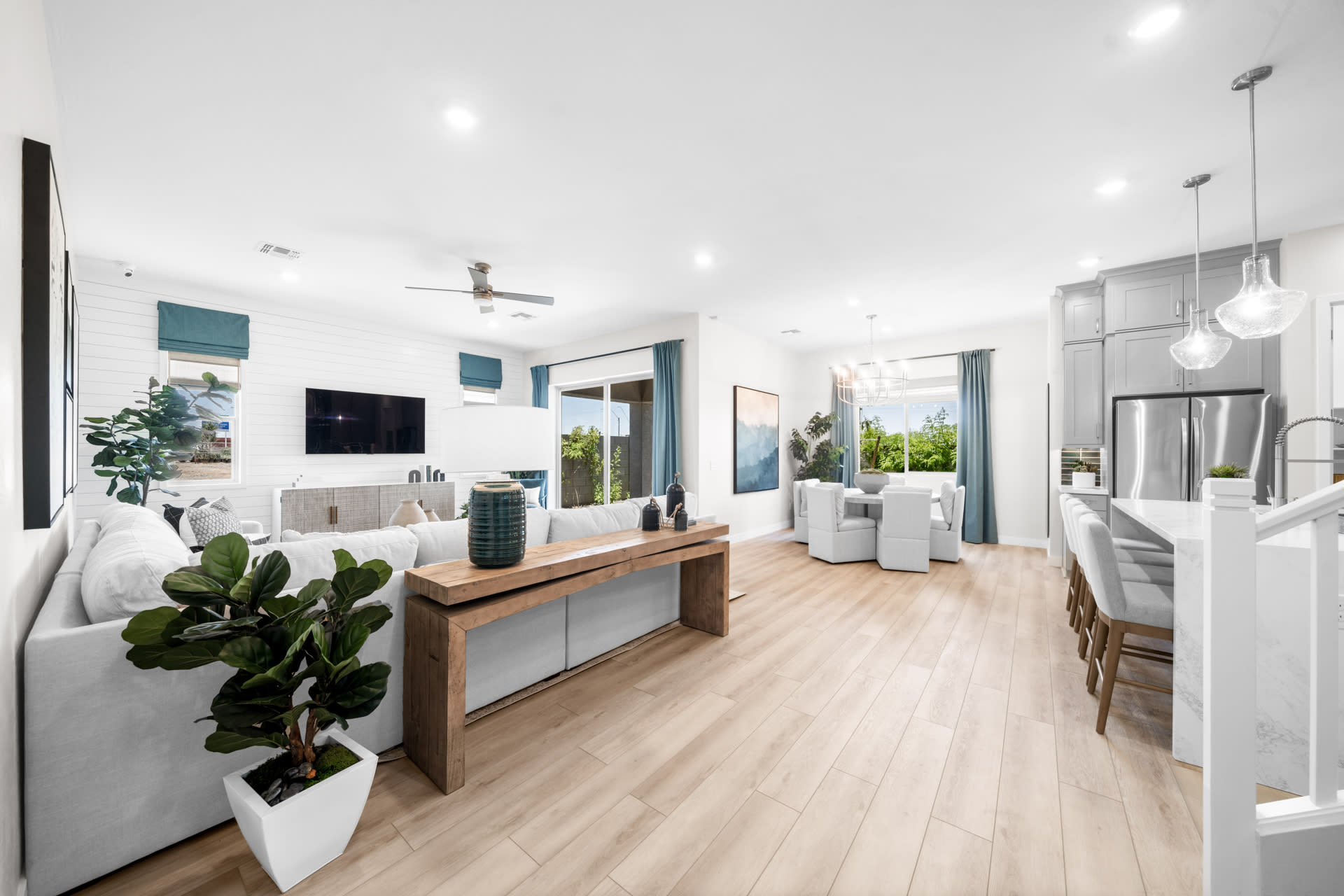 Great Room, Dining Room & Kitchen | Libra Model Home | Rialta | New homes in Mesa, Arizona | Landsea Homes