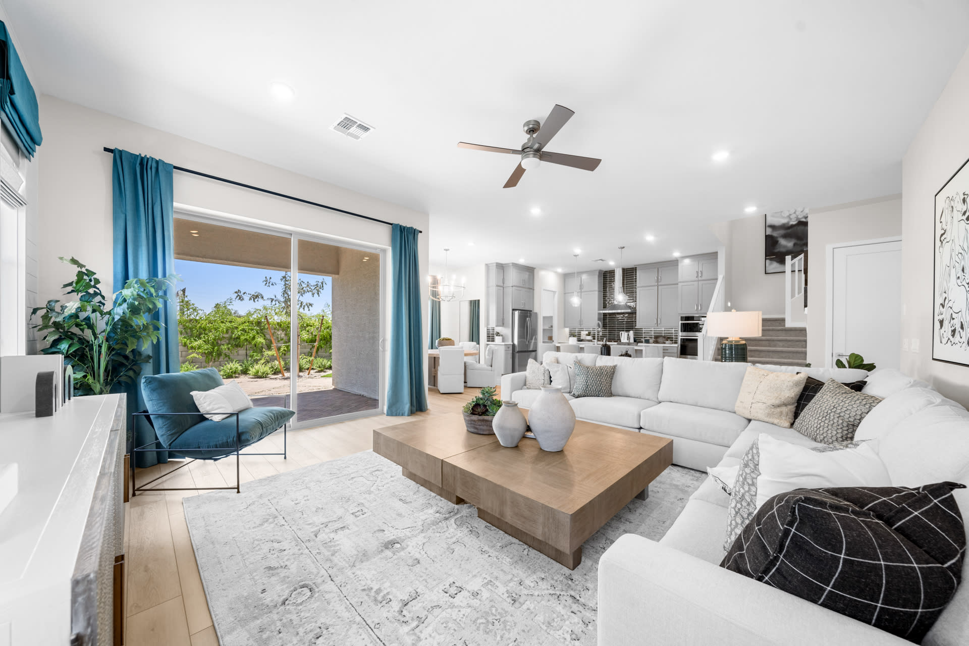 Great Room, Dining Room & Kitchen | Libra Model Home | Rialta | New homes in Mesa, Arizona | Landsea Homes