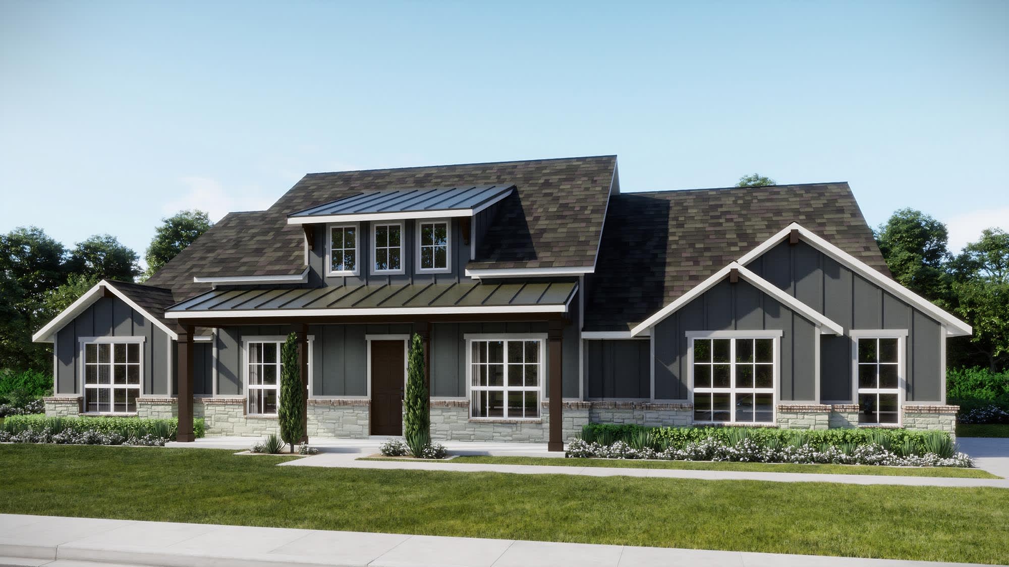 Elevation D with Stone | Concept 2978 at Hidden Creek Estates in Van Alstyne, TX by Landsea Homes