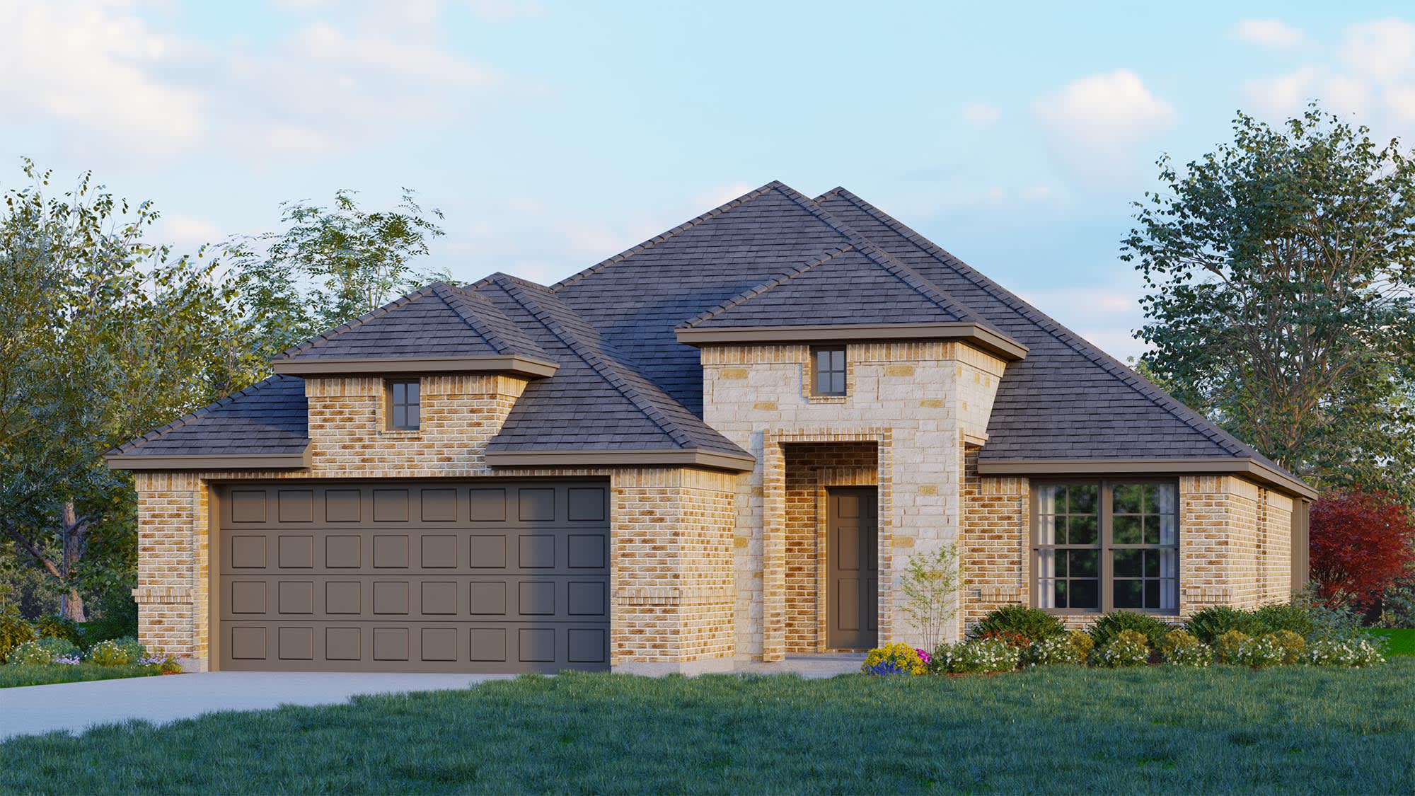 Elevation A with Stone | Concept 1991 at El Dorado in Granbury, TX by Landsea Homes