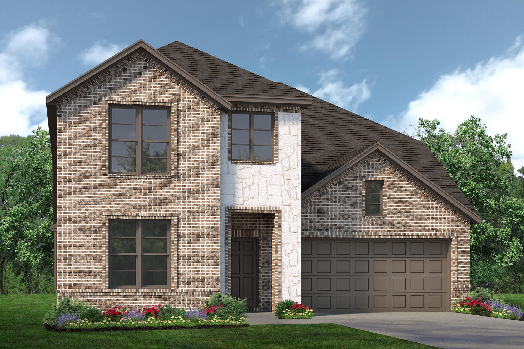 Elevation A with Stone | Concept 2870 at El Dorado in Granbury, TX by Landsea Homes