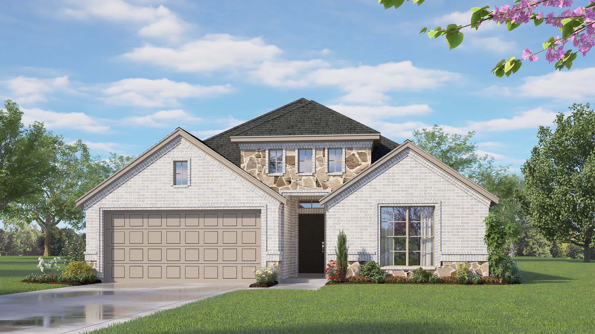 Elevation B with Stone | Concept 1790 at El Dorado in Granbury, TX by Landsea Homes