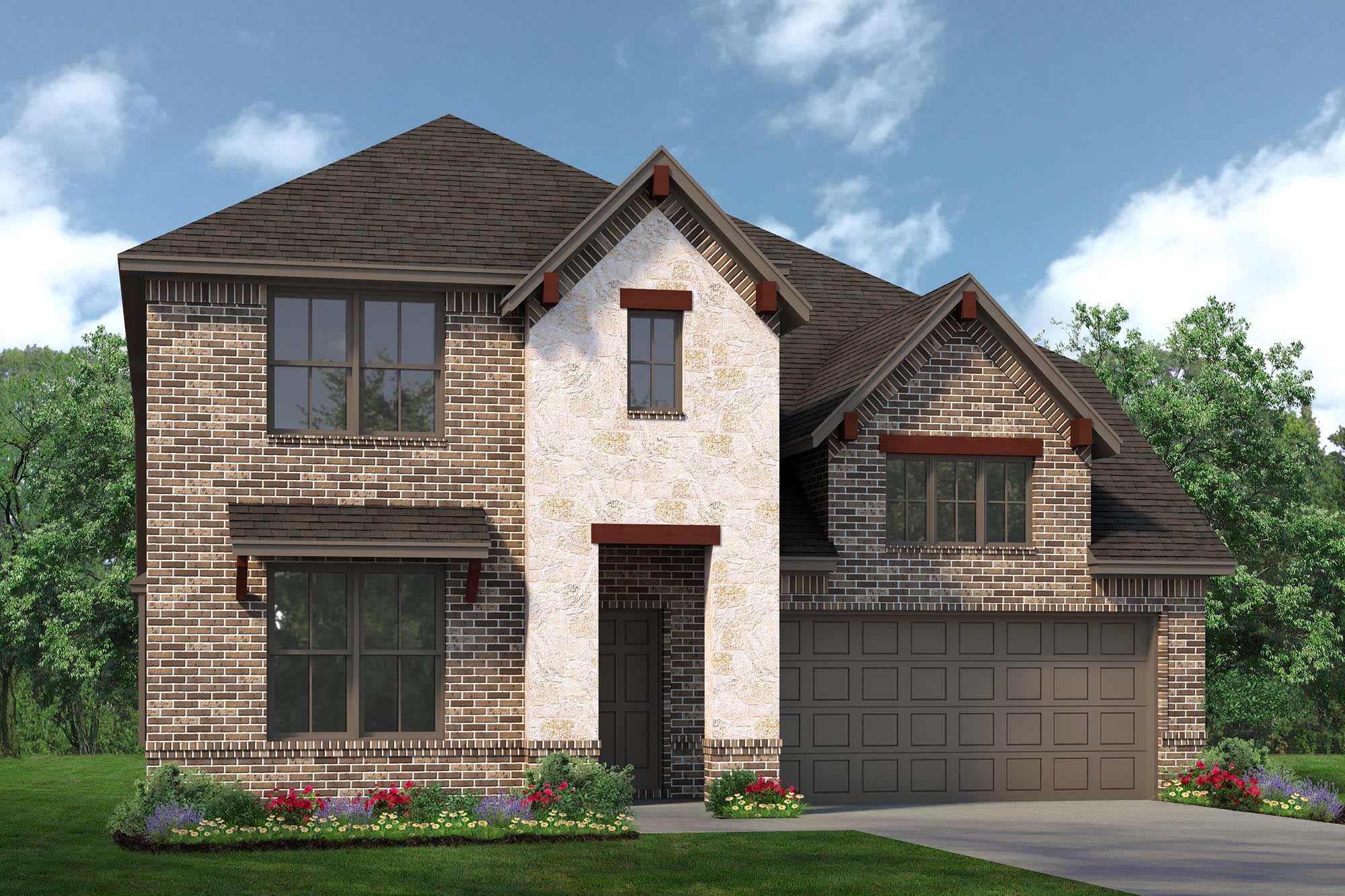 Elevation B with Stone | Concept 2870 at El Dorado in Granbury, TX by Landsea Homes