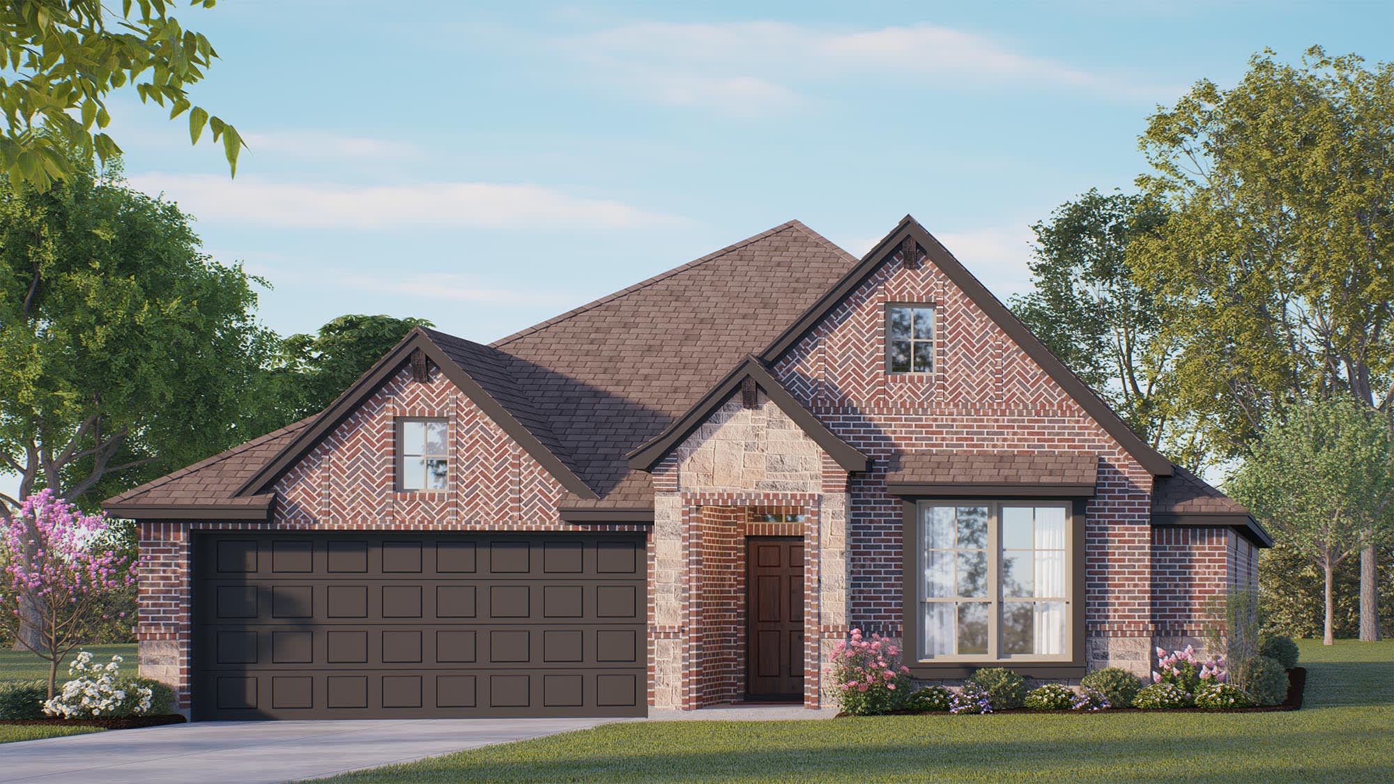 Elevation C with Stone | Concept 1937 at El Dorado in Granbury, TX by Landsea Homes