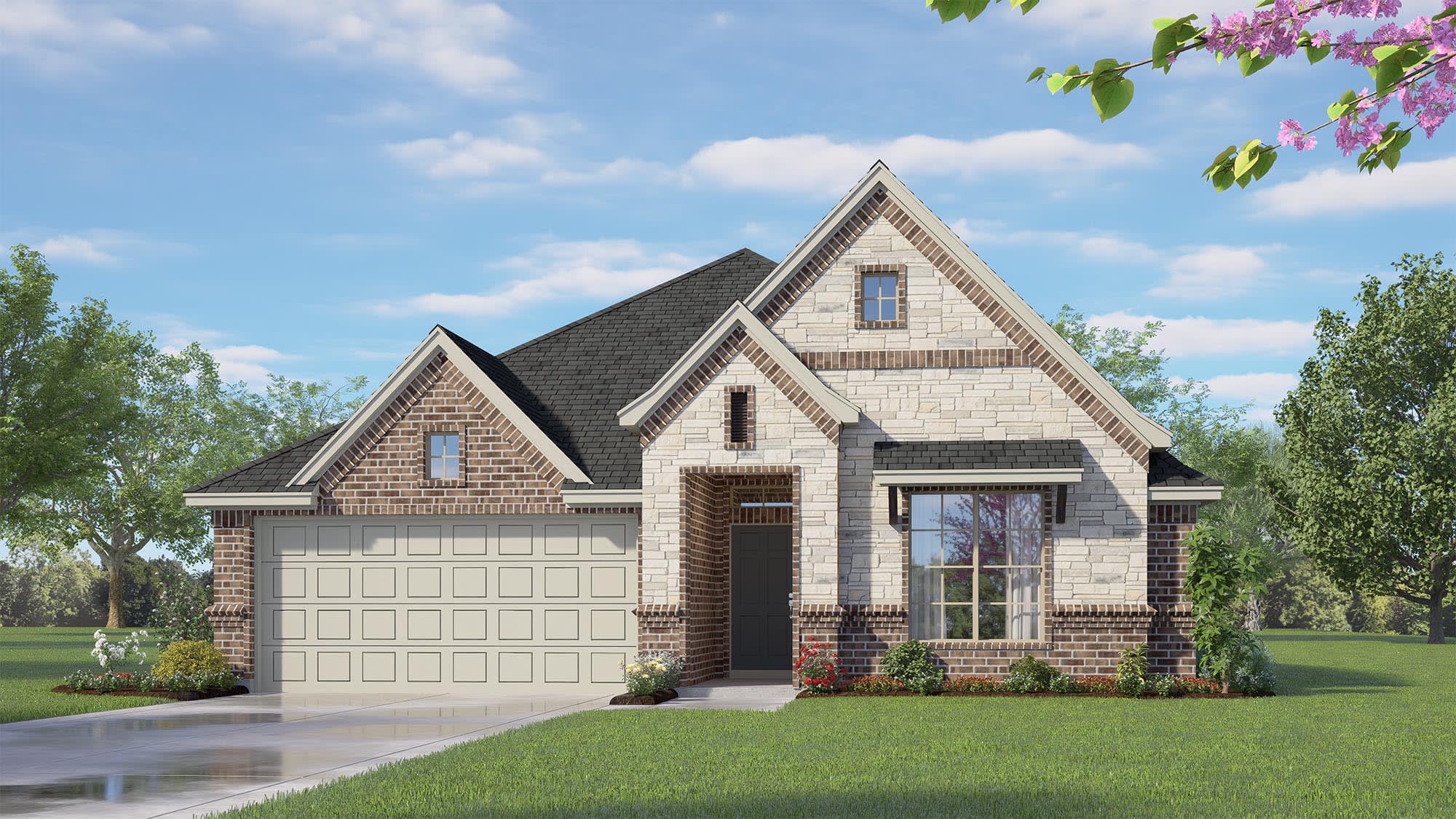 Elevation D with Stone | Concept 1790 at El Dorado in Granbury, TX by Landsea Homes