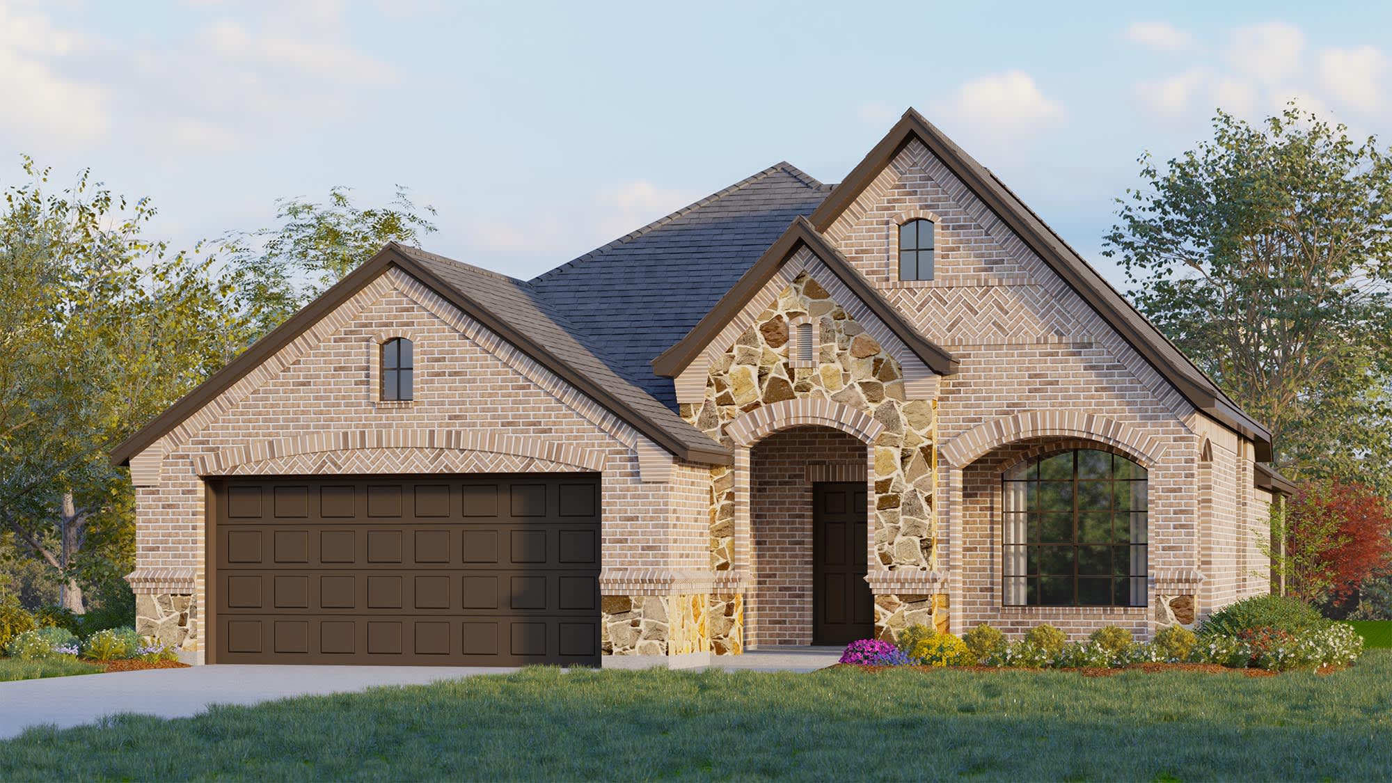 Elevation D with Stone | Concept 1991 at El Dorado in Granbury, TX by Landsea Homes