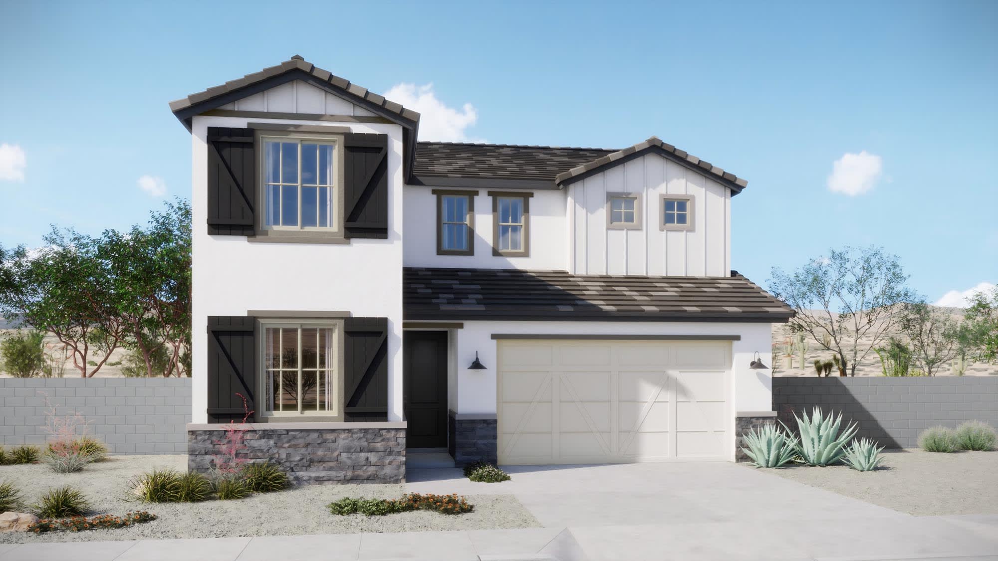 Farmhouse Elevation | Libra at Rialta | New Homes in Mesa, AZ by Landsea Homes