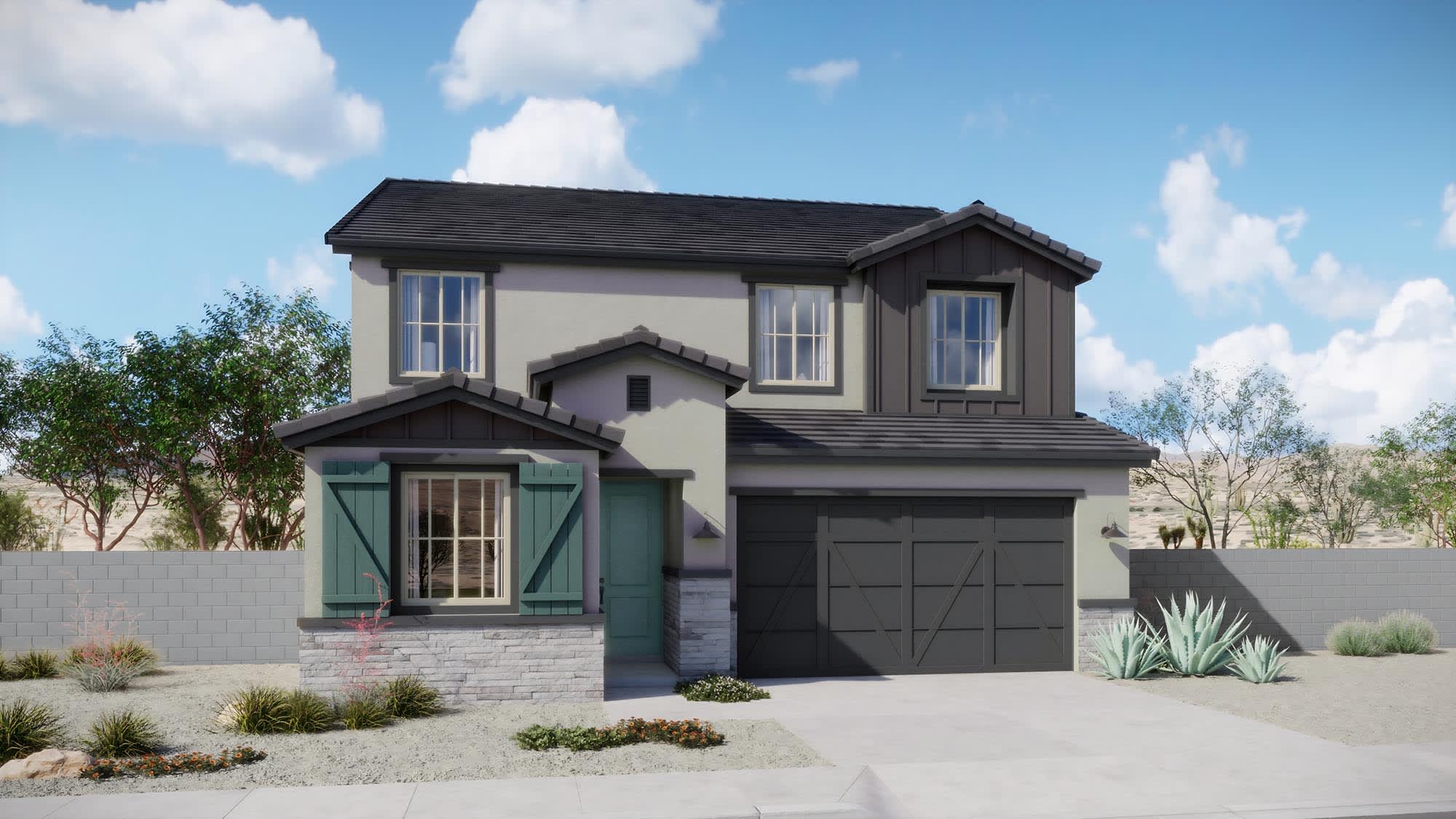 Farmhouse Elevation | Virgo at Rialta | New Homes in Mesa, AZ by Landsea Homes