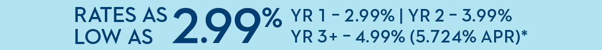 Rates as low as 2.99%*