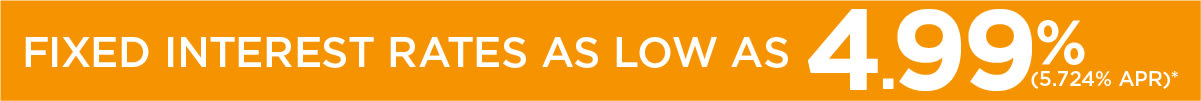 Fixed interest rates as low as 4.99% (5.724% APR)*