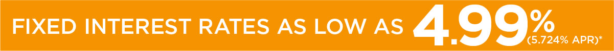 Fixed interest rates as low as 4.99% (5.724% APR)*