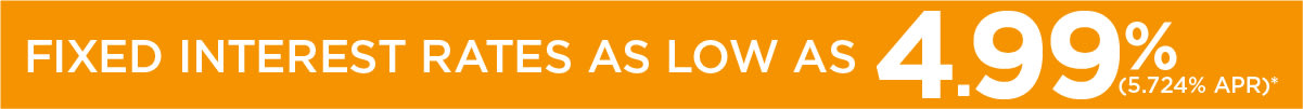 FIXED RATES AS LOW AS 4.99% (5.724% APR)*