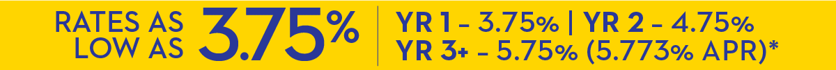 Rates As Low As 3.75% (5.773% APR)* GET DETAILS