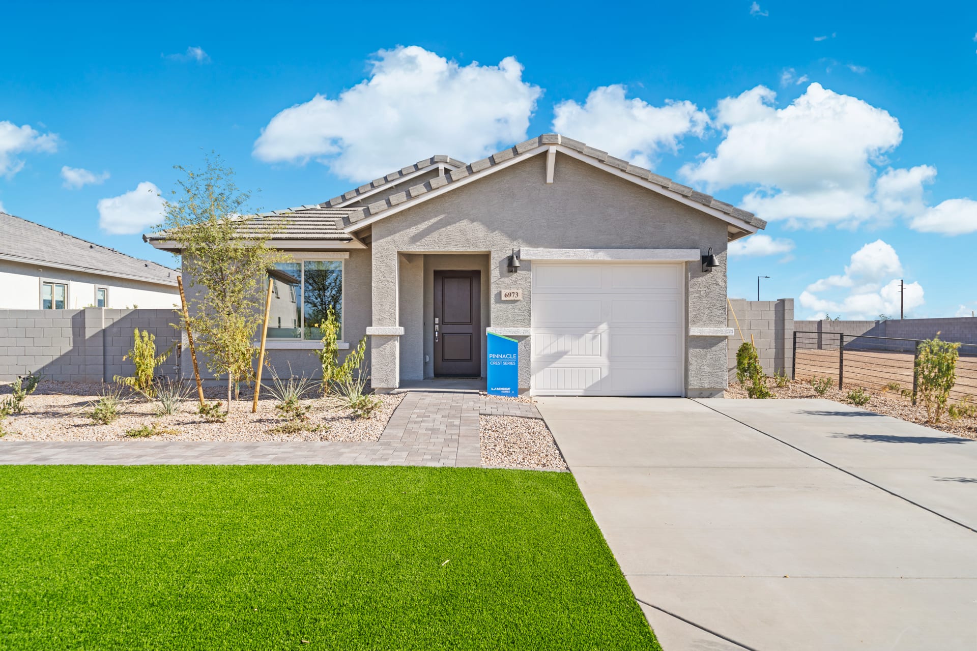Ranch Elevation | Pinnacle - Coach Lights Shown are Optional | Wildera – Crest Series | New Homes in San Tan Valley, AZ by Landsea Homes