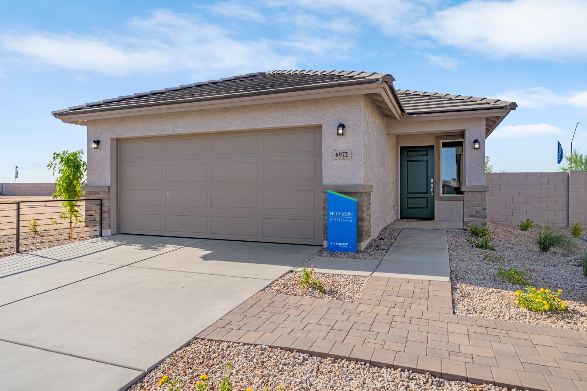 Ranch Elevation | Horizon - Coach Lights Shown are Optional | Wildera – Crest Series | New Homes in San Tan Valley, AZ by Landsea Homes