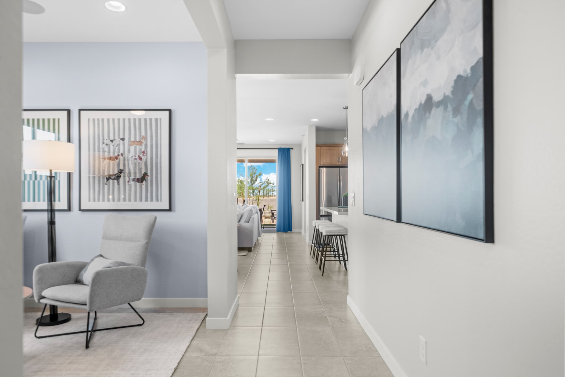 Hallway to Study & Great Room | Radiance Floorplan | Elara at Moonlight | New Homes in Maricopa, AZ by Landsea Homes