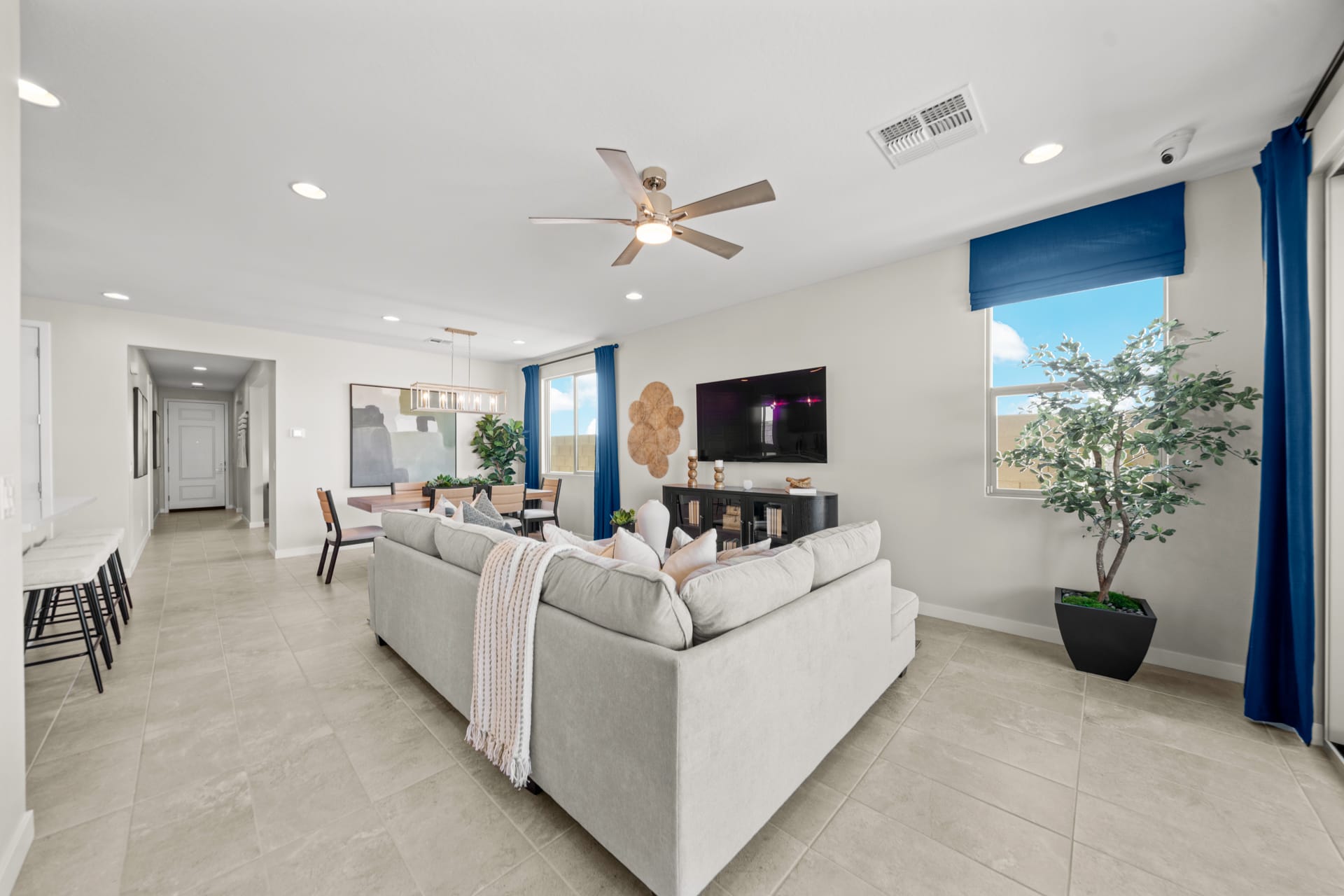 Great Room & Dining Room | Radiance Floorplan | Elara at Moonlight | New Homes in Maricopa, AZ by Landsea Homes