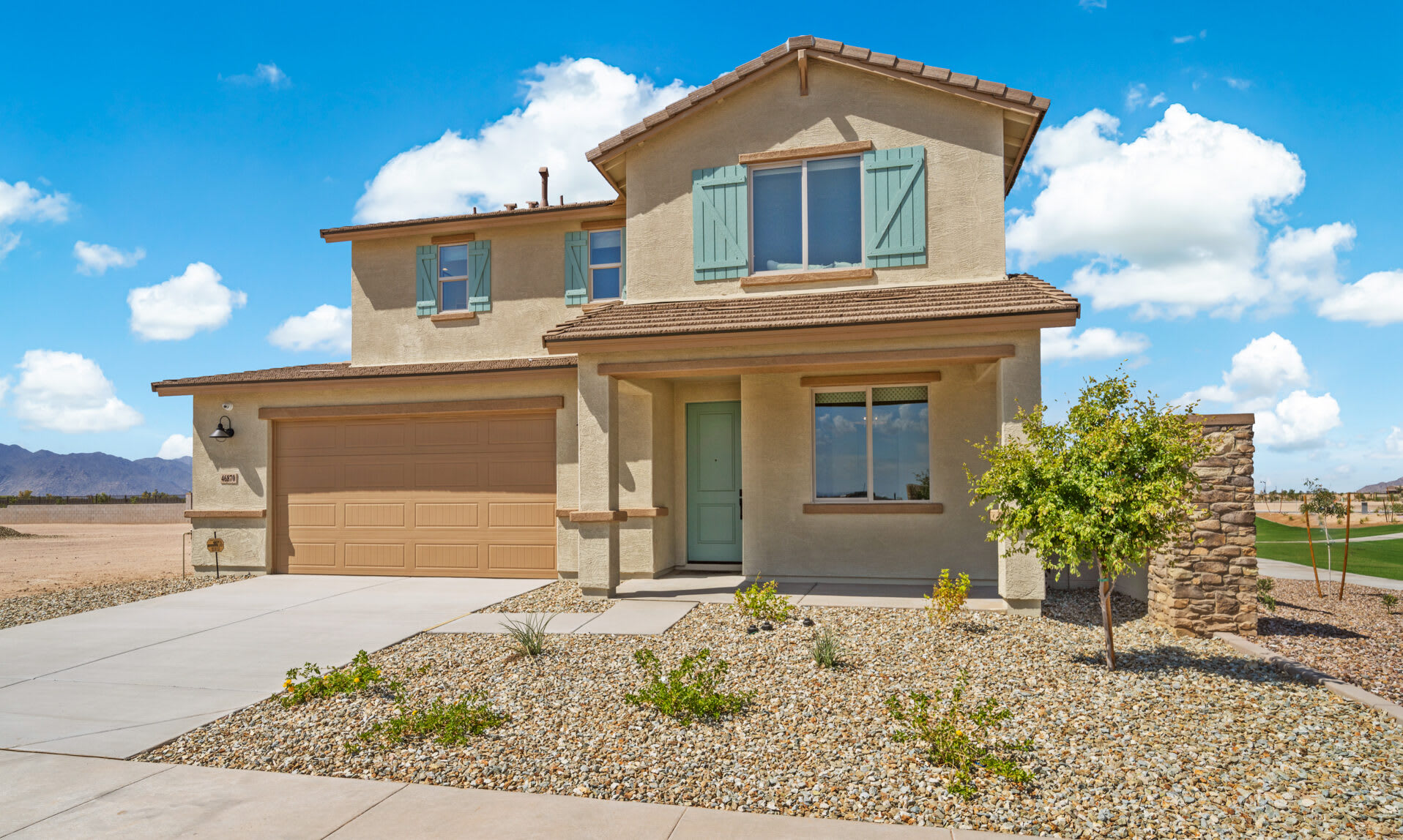 Exterior | Skyline Floorplan | Elara at Moonlight | New Homes in Maricopa, AZ by Landsea Homes